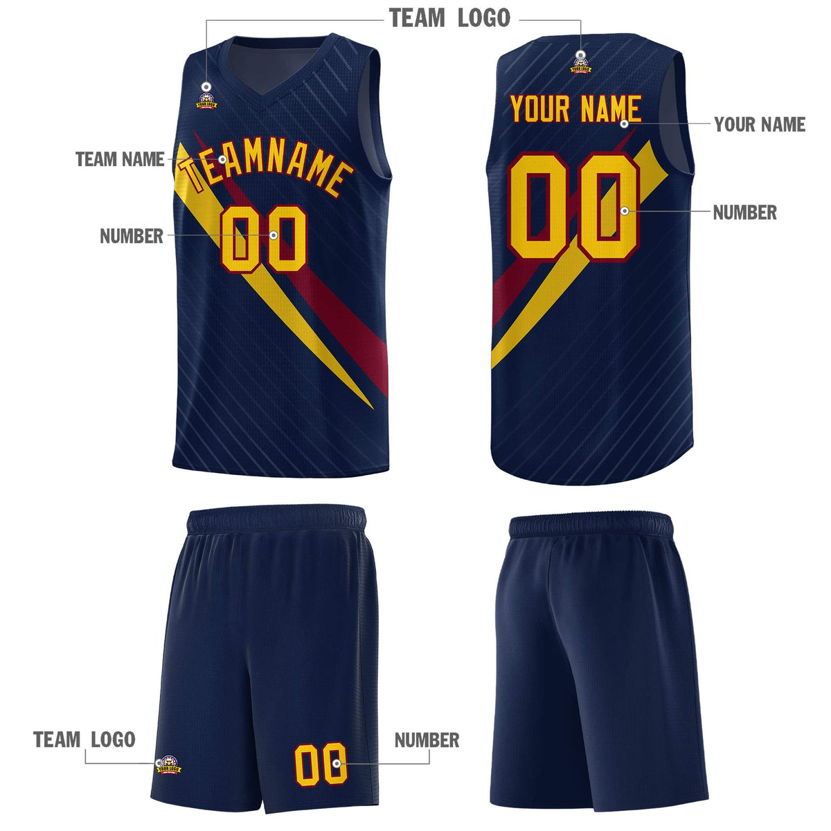 Custom Navy Diagonal Pinstripe Pattern Color Block Sports Uniform Basketball Jersey|KXKSHOP