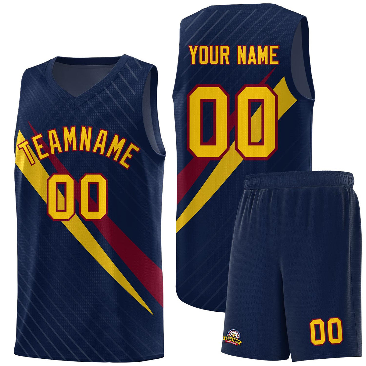 Custom Navy Diagonal Pinstripe Pattern Color Block Sports Uniform Basketball Jersey|KXKSHOP
