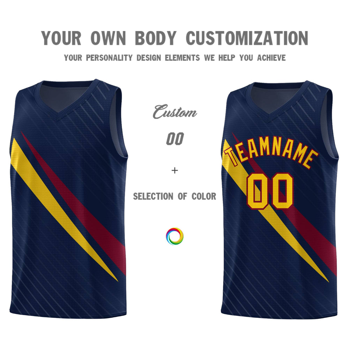 Custom Navy Diagonal Pinstripe Pattern Color Block Sports Uniform Basketball Jersey|KXKSHOP