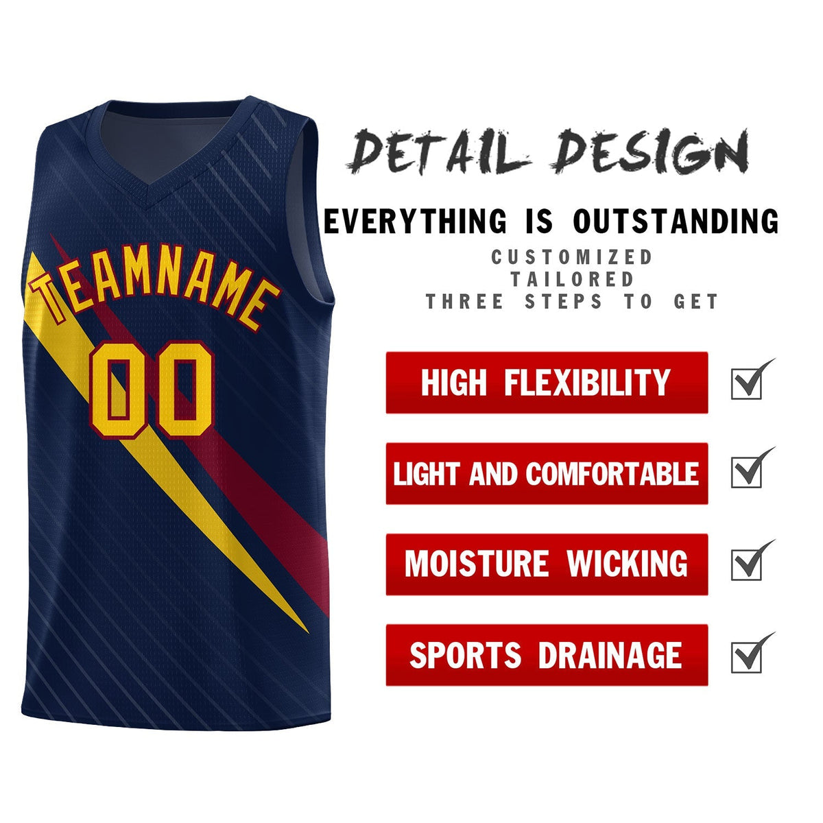 Custom Navy Diagonal Pinstripe Pattern Color Block Sports Uniform Basketball Jersey|KXKSHOP