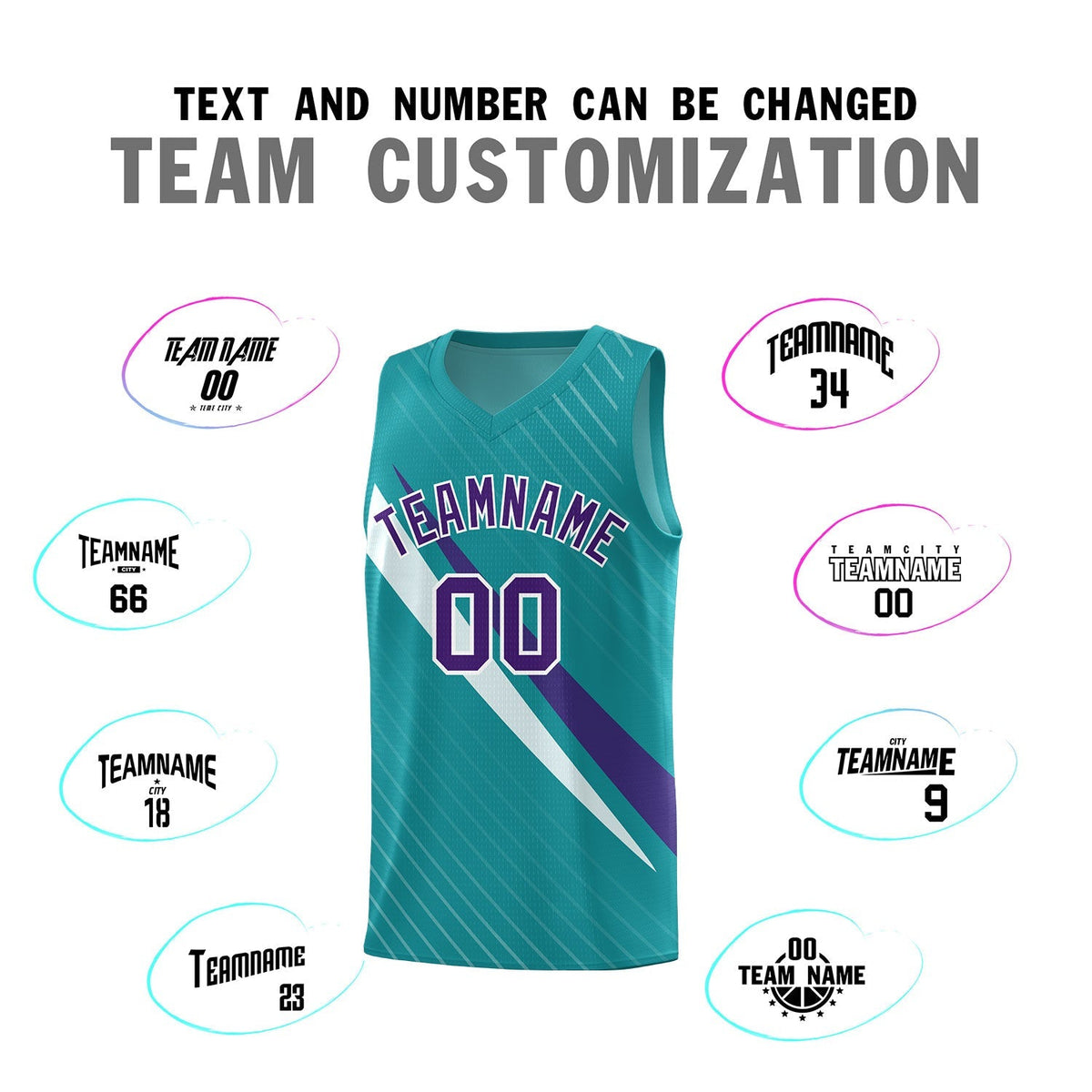 Custom Aqua Diagonal Pinstripe Pattern Color Block Sports Uniform Basketball Jersey|KXKSHOP