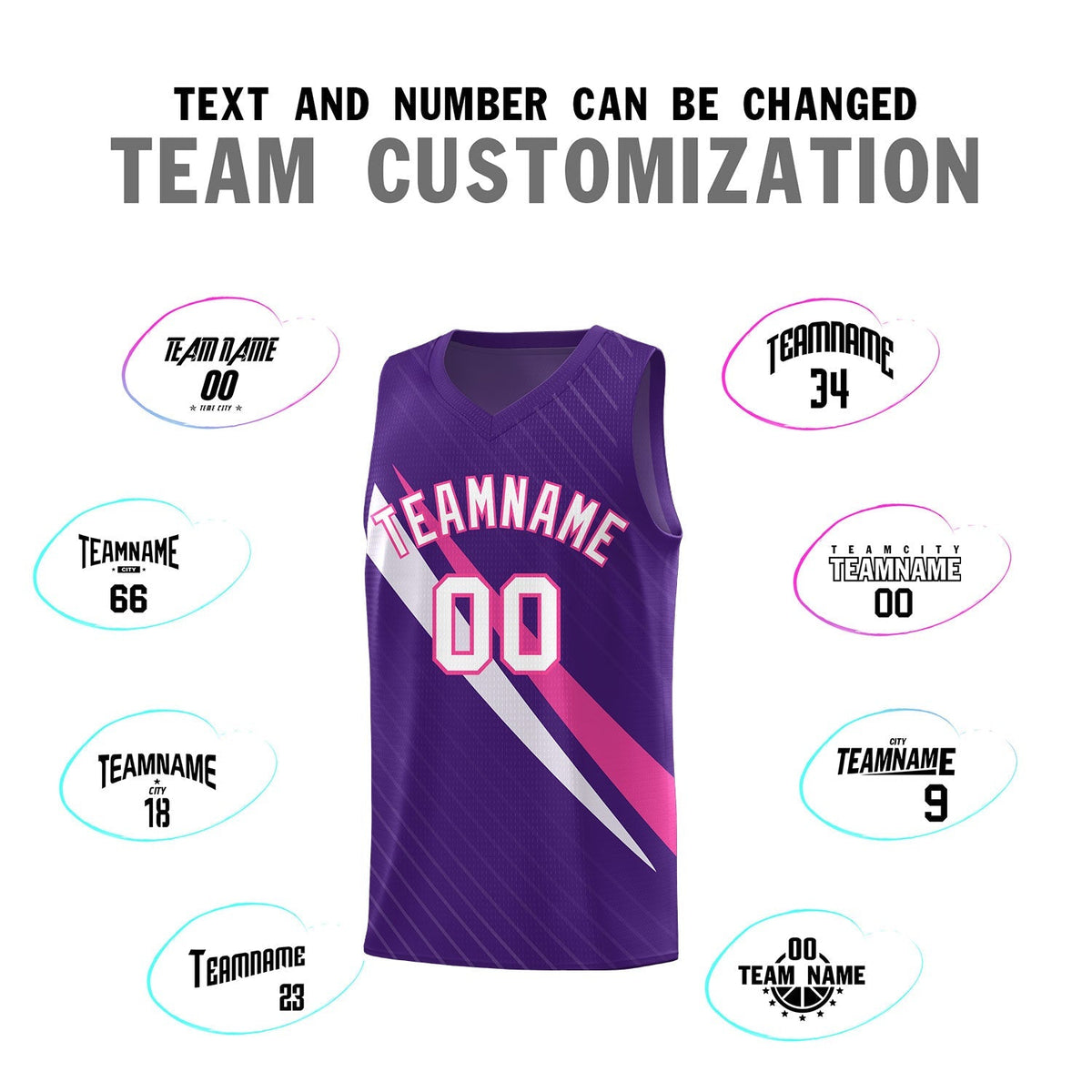 Custom Purple Diagonal Pinstripe Pattern Color Block Sports Uniform Basketball Jersey|KXKSHOP