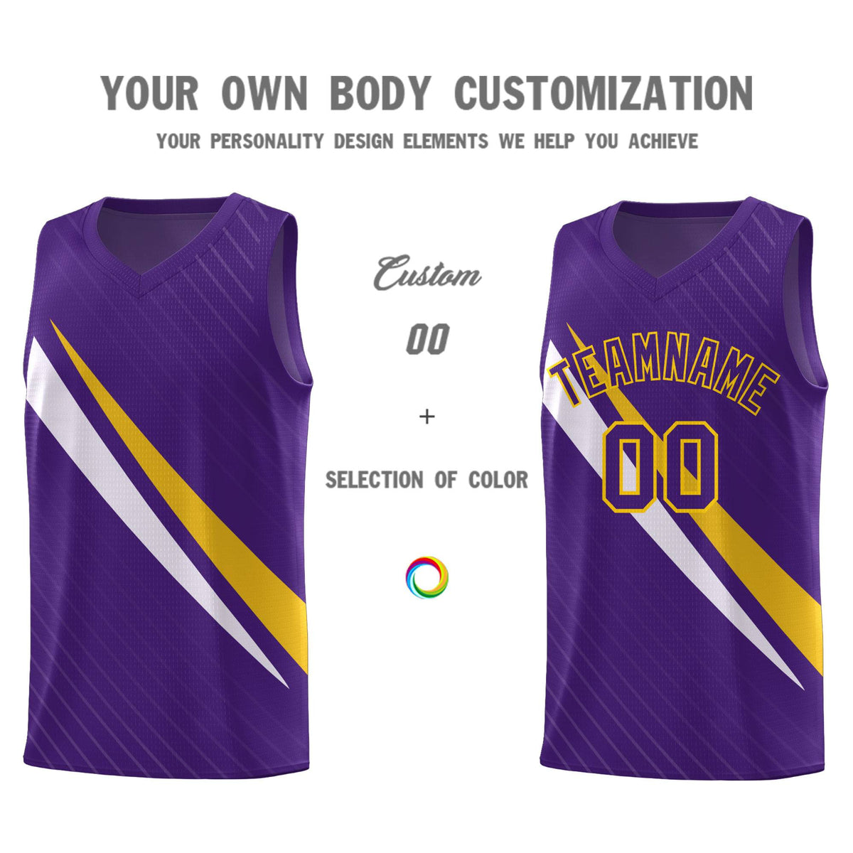 Custom Purple Diagonal Pinstripe Pattern Color Block Sports Uniform Basketball Jersey|KXKSHOP