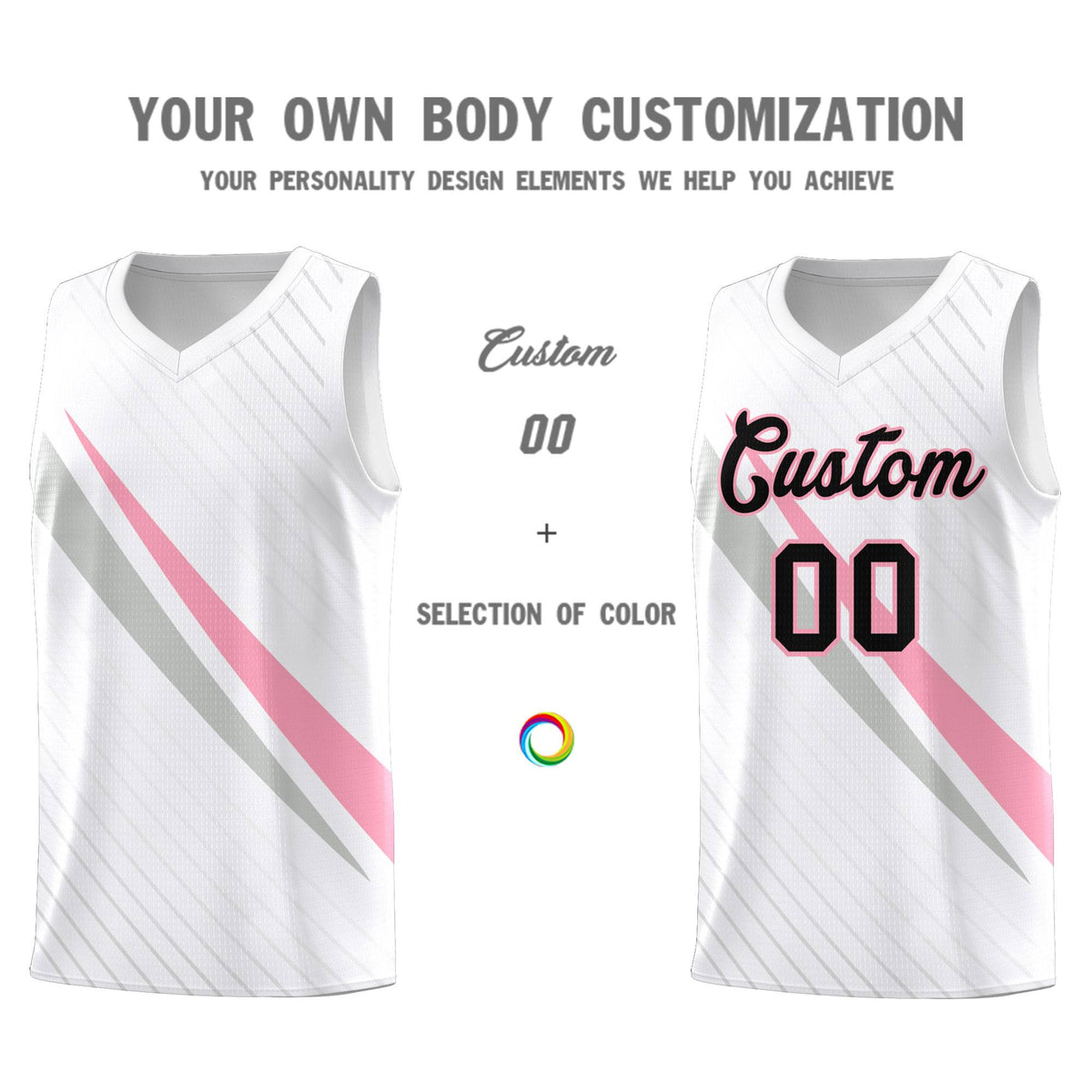 Custom White Diagonal Pinstripe Pattern Color Block Sports Uniform Basketball Jersey|KXKSHOP