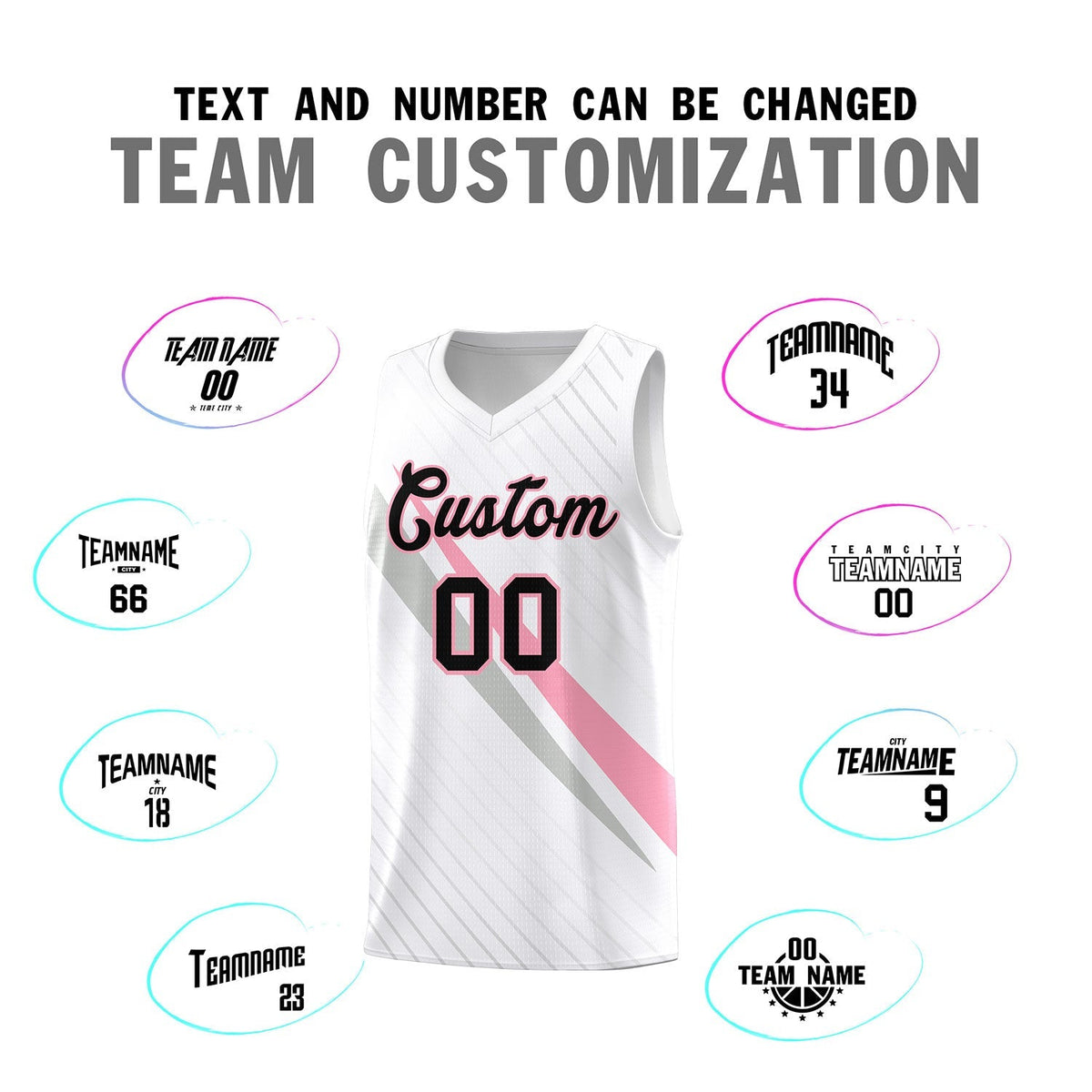 Custom White Diagonal Pinstripe Pattern Color Block Sports Uniform Basketball Jersey|KXKSHOP
