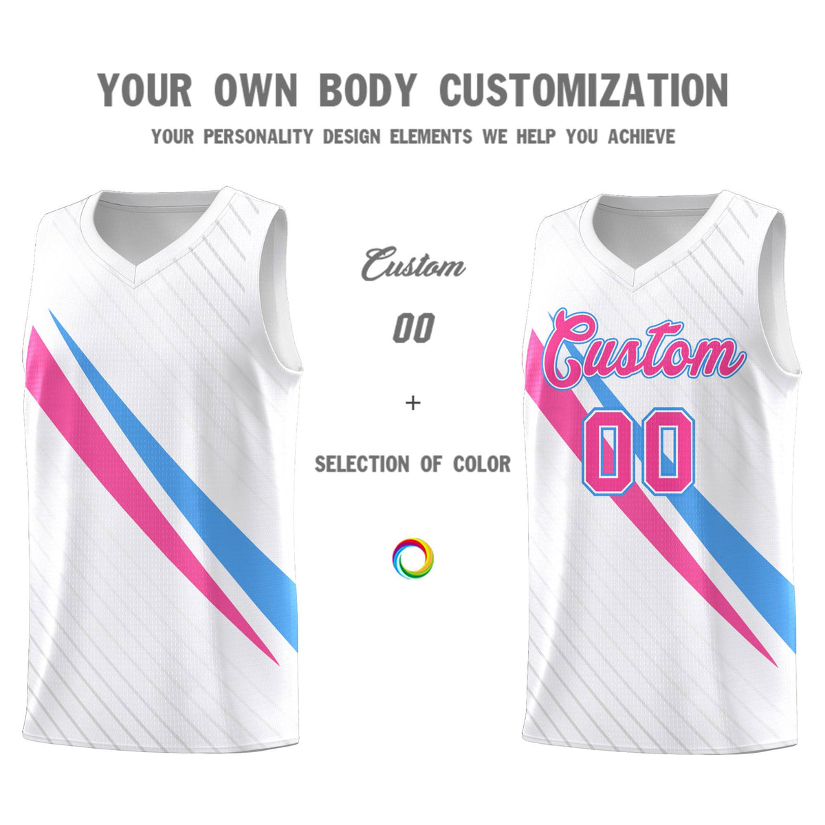 Custom White Diagonal Pinstripe Pattern Color Block Sports Uniform Basketball Jersey|KXKSHOP