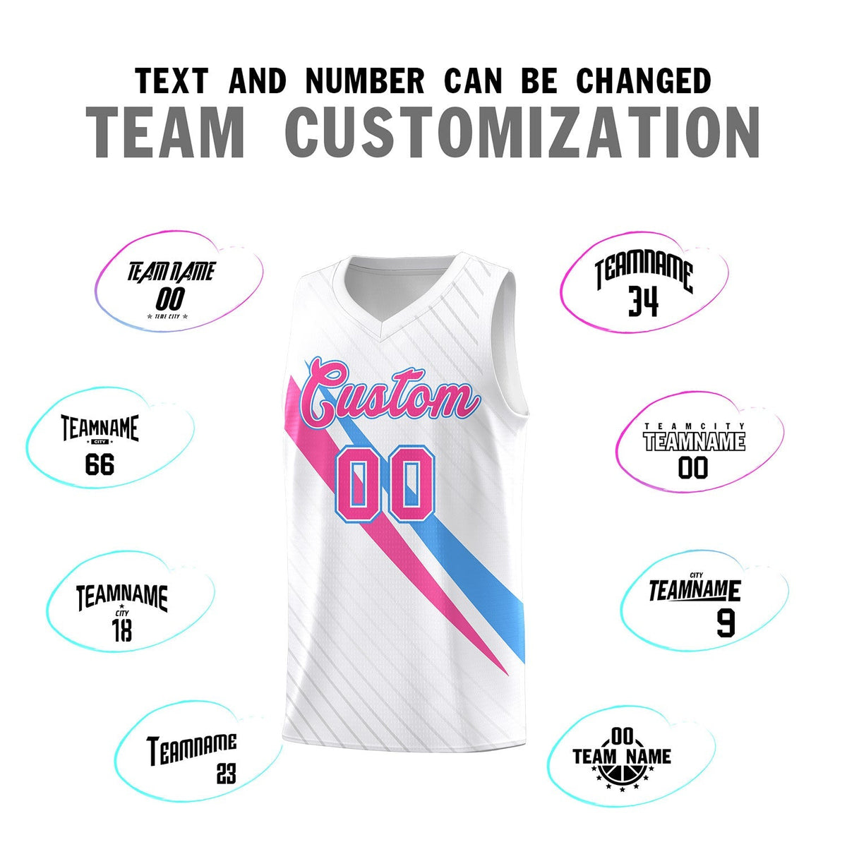 Custom White Diagonal Pinstripe Pattern Color Block Sports Uniform Basketball Jersey|KXKSHOP