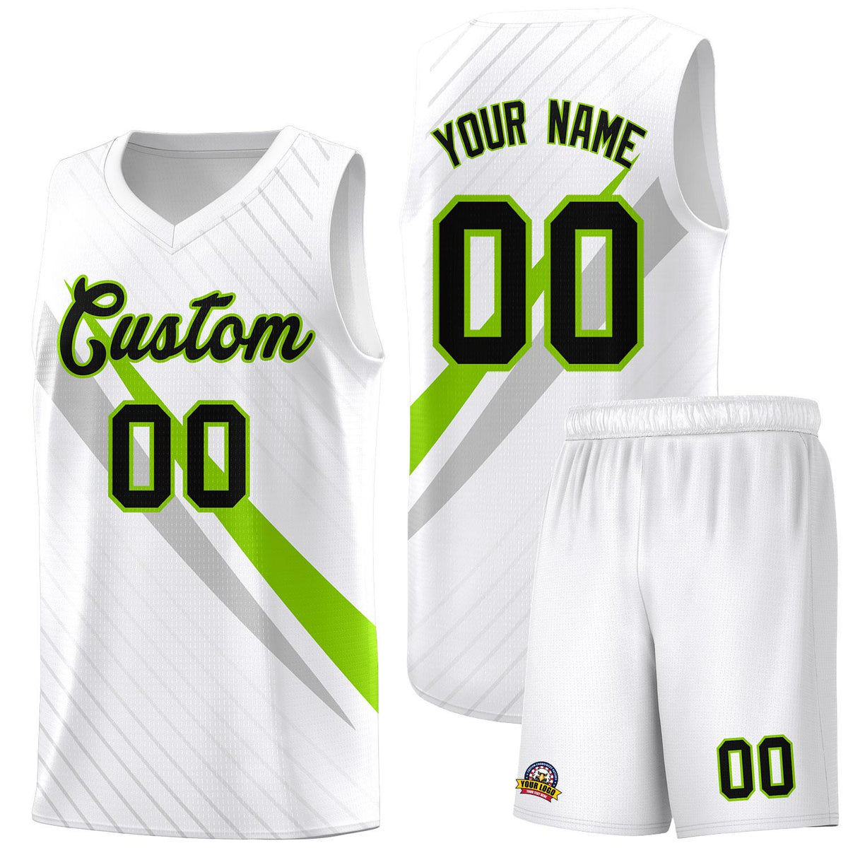 Custom White Diagonal Pinstripe Pattern Color Block Sports Uniform Basketball Jersey|KXKSHOP