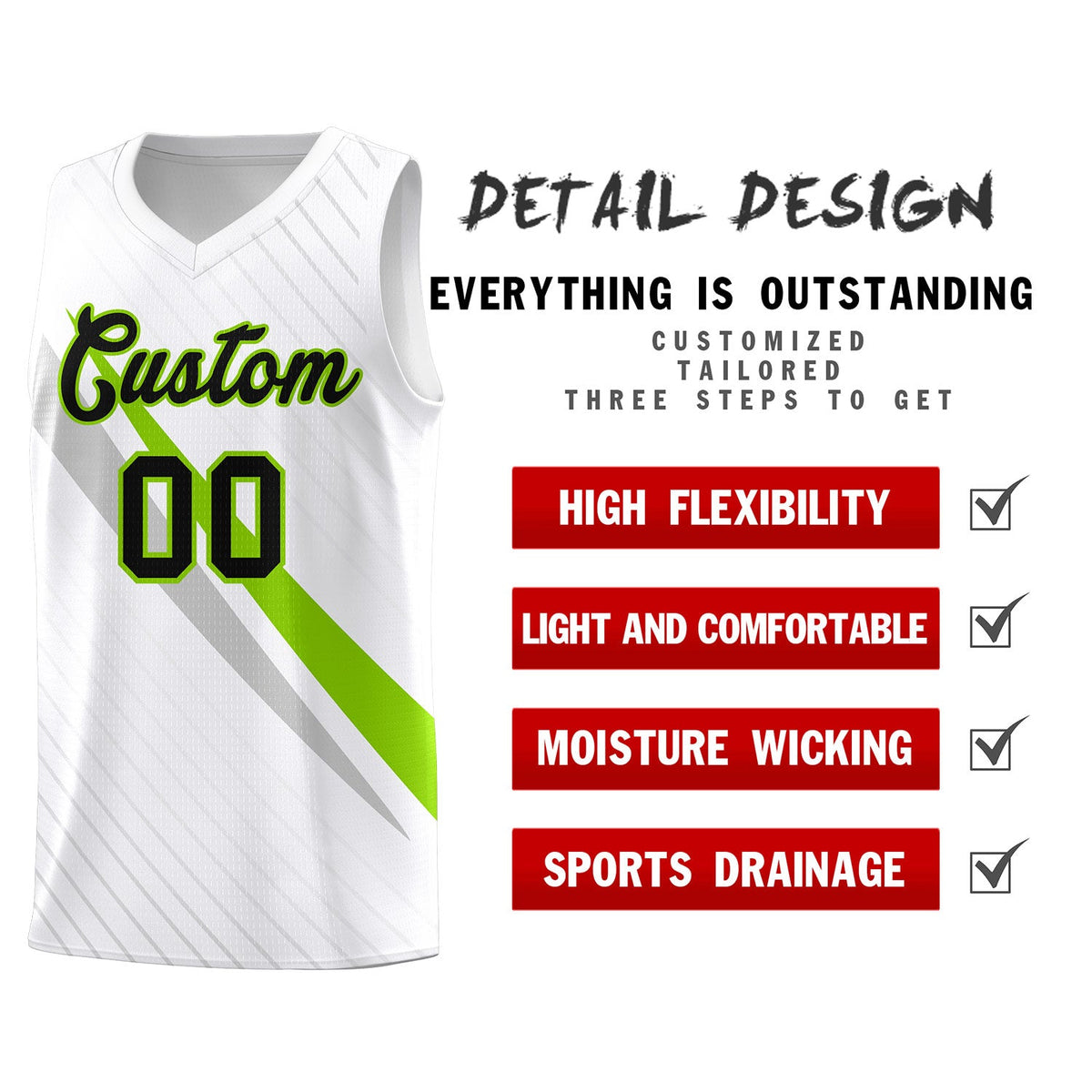 Custom White Diagonal Pinstripe Pattern Color Block Sports Uniform Basketball Jersey|KXKSHOP