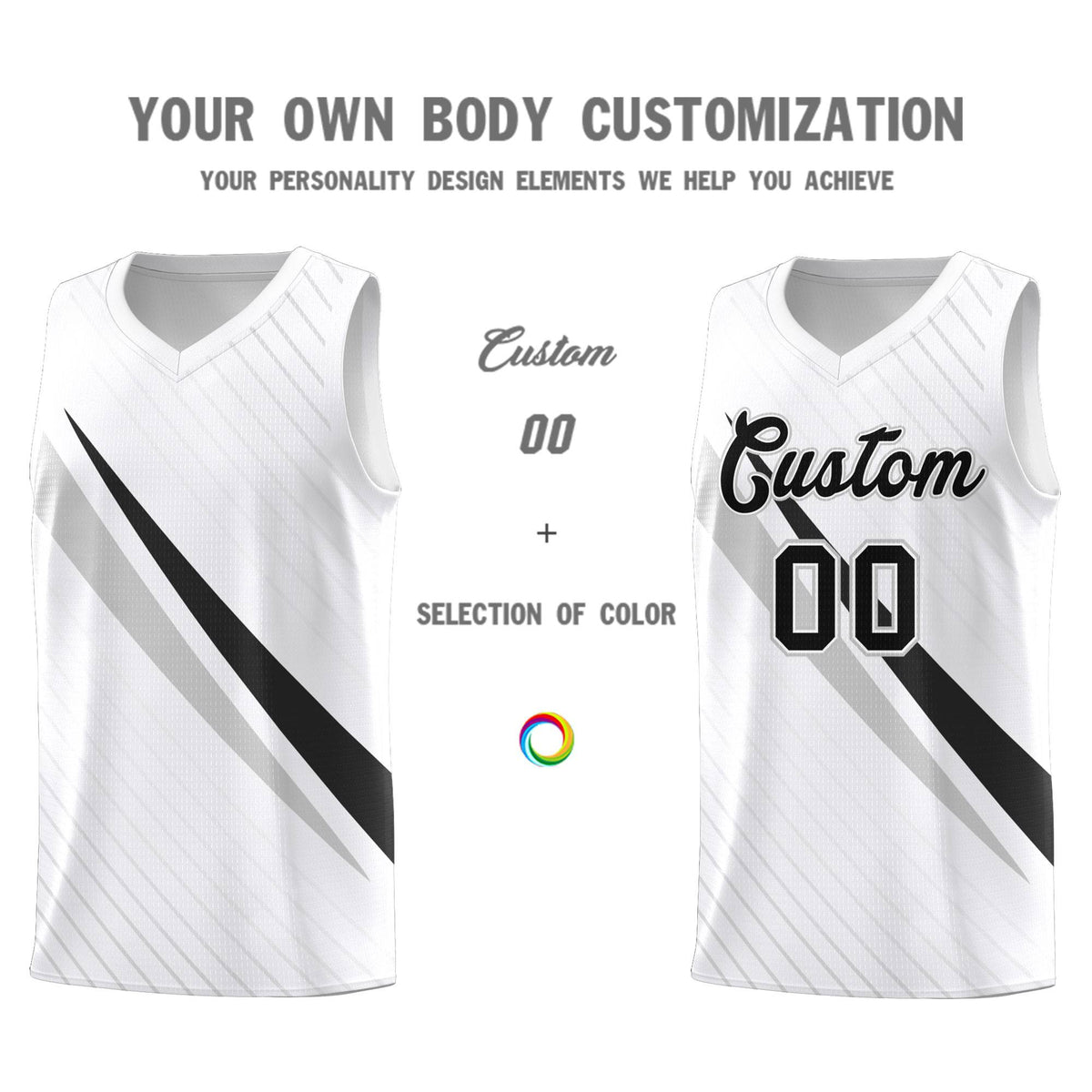 Custom White Diagonal Pinstripe Pattern Color Block Sports Uniform Basketball Jersey|KXKSHOP