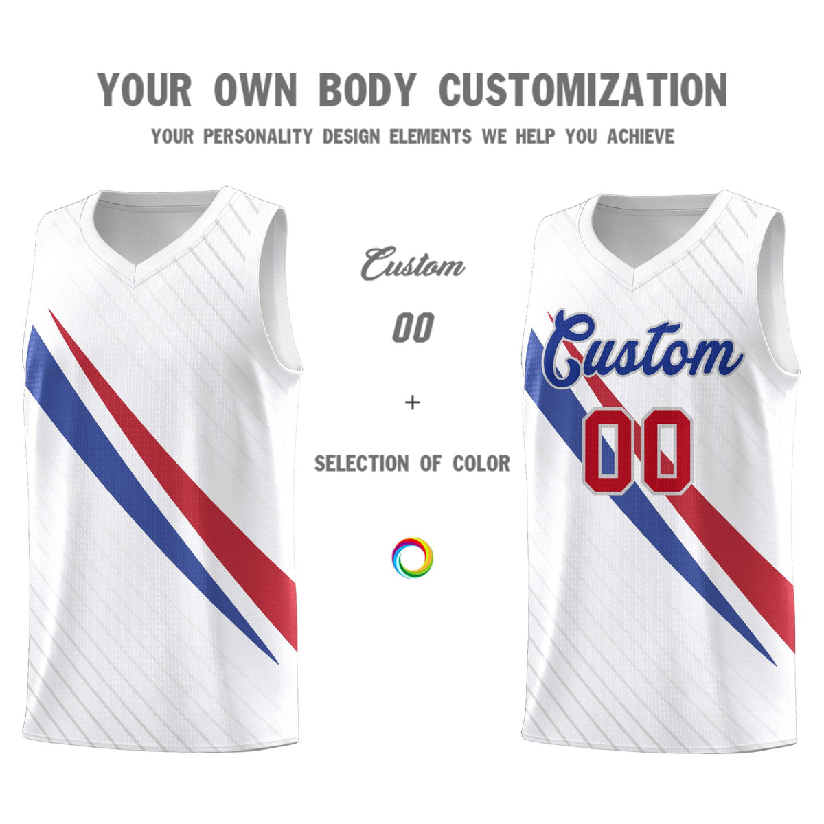 Custom White Diagonal Pinstripe Pattern Color Block Sports Uniform Basketball Jersey|KXKSHOP
