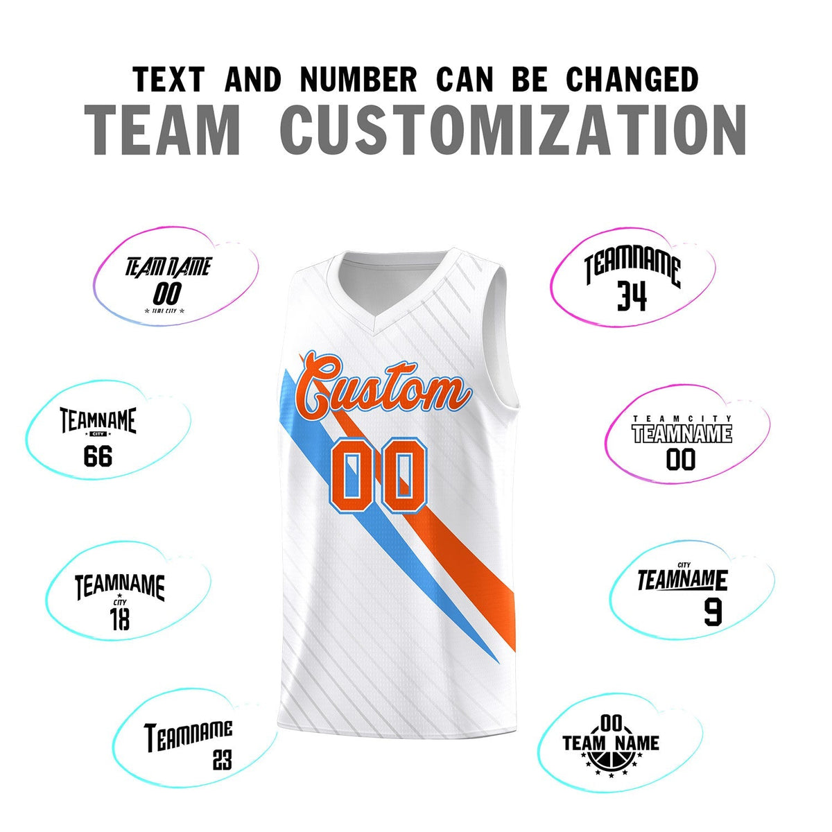 Custom White Diagonal Pinstripe Pattern Color Block Sports Uniform Basketball Jersey|KXKSHOP