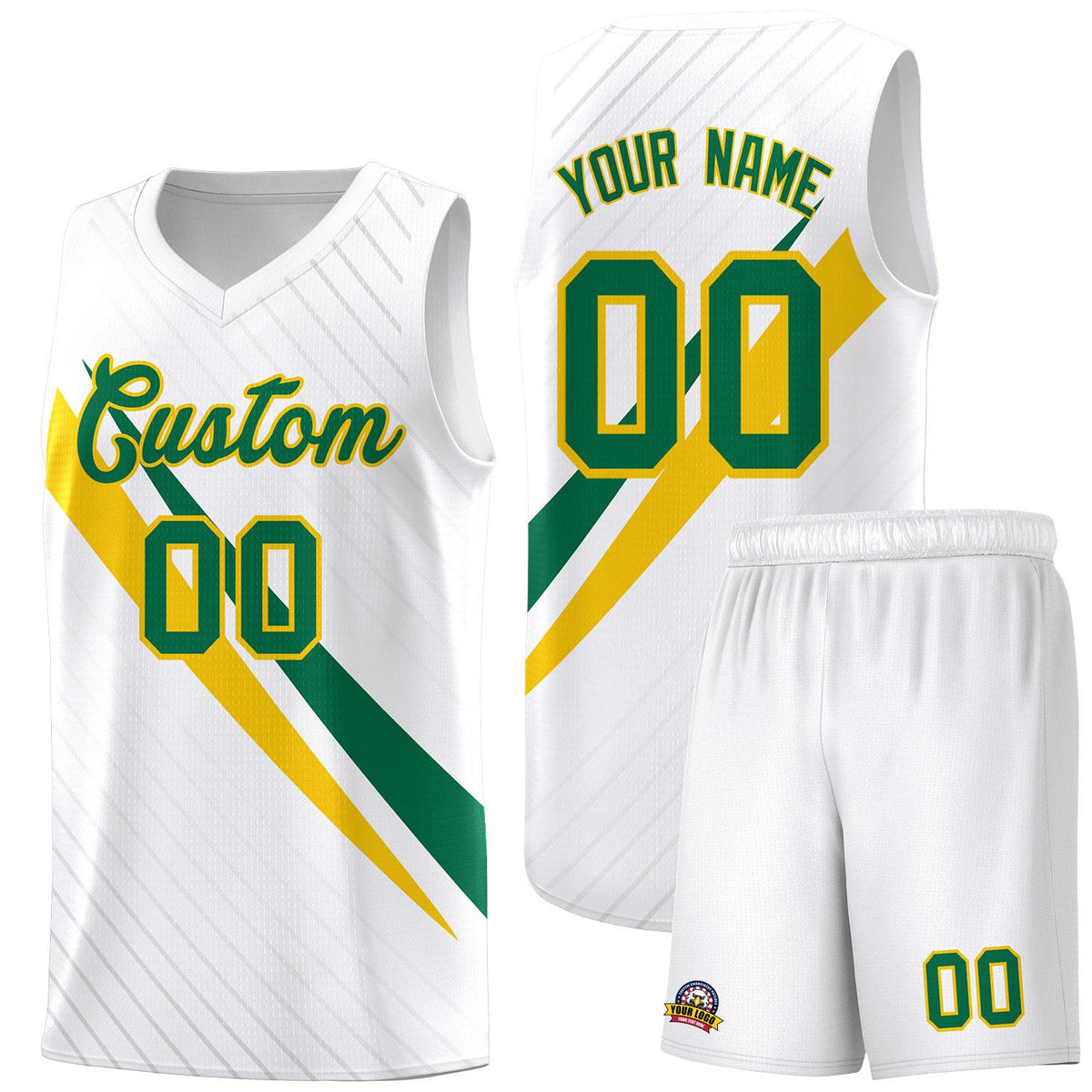 Custom White Diagonal Pinstripe Pattern Color Block Sports Uniform Basketball Jersey|KXKSHOP