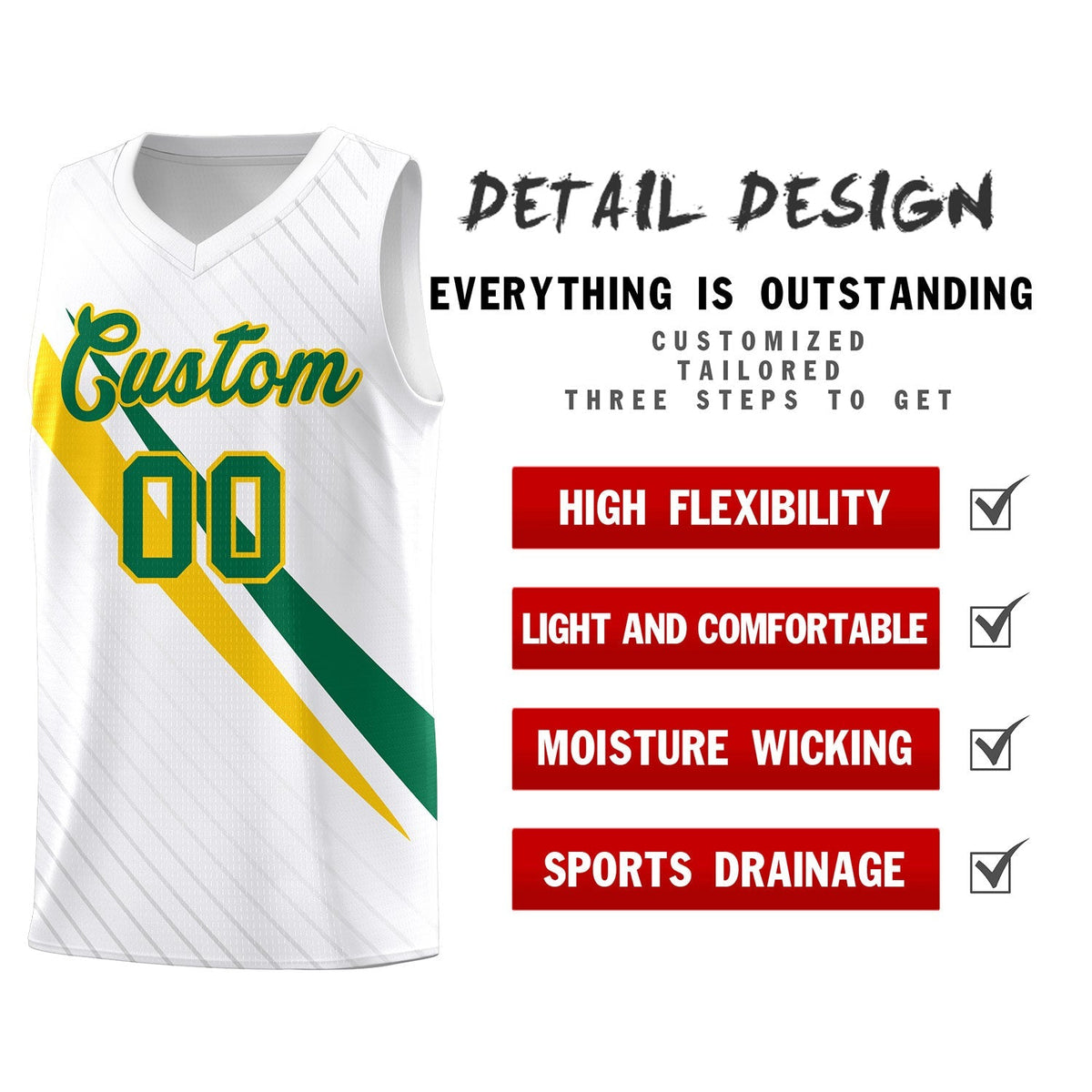 Custom White Diagonal Pinstripe Pattern Color Block Sports Uniform Basketball Jersey|KXKSHOP