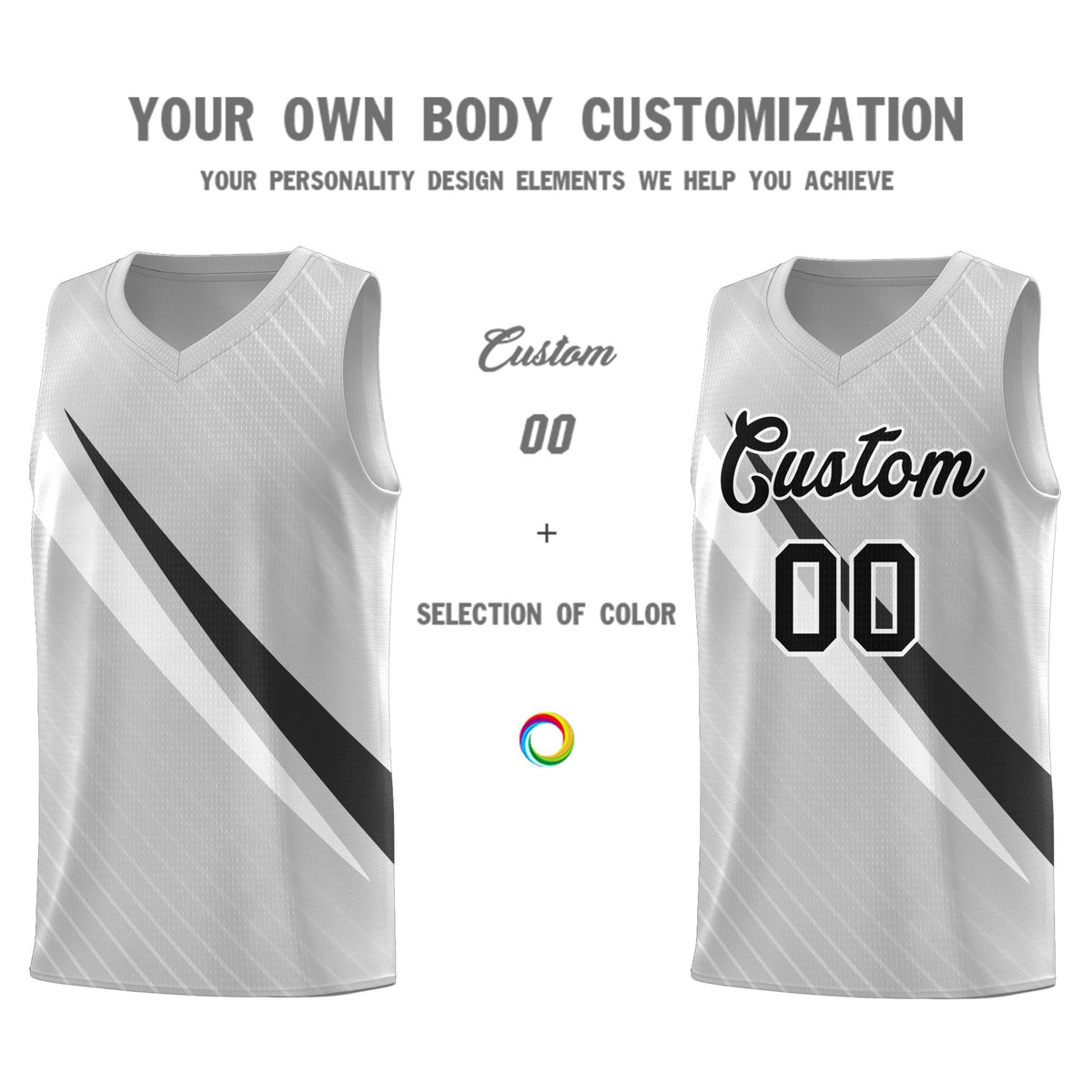 Custom Gray Diagonal Pinstripe Pattern Color Block Sports Uniform Basketball Jersey|KXKSHOP
