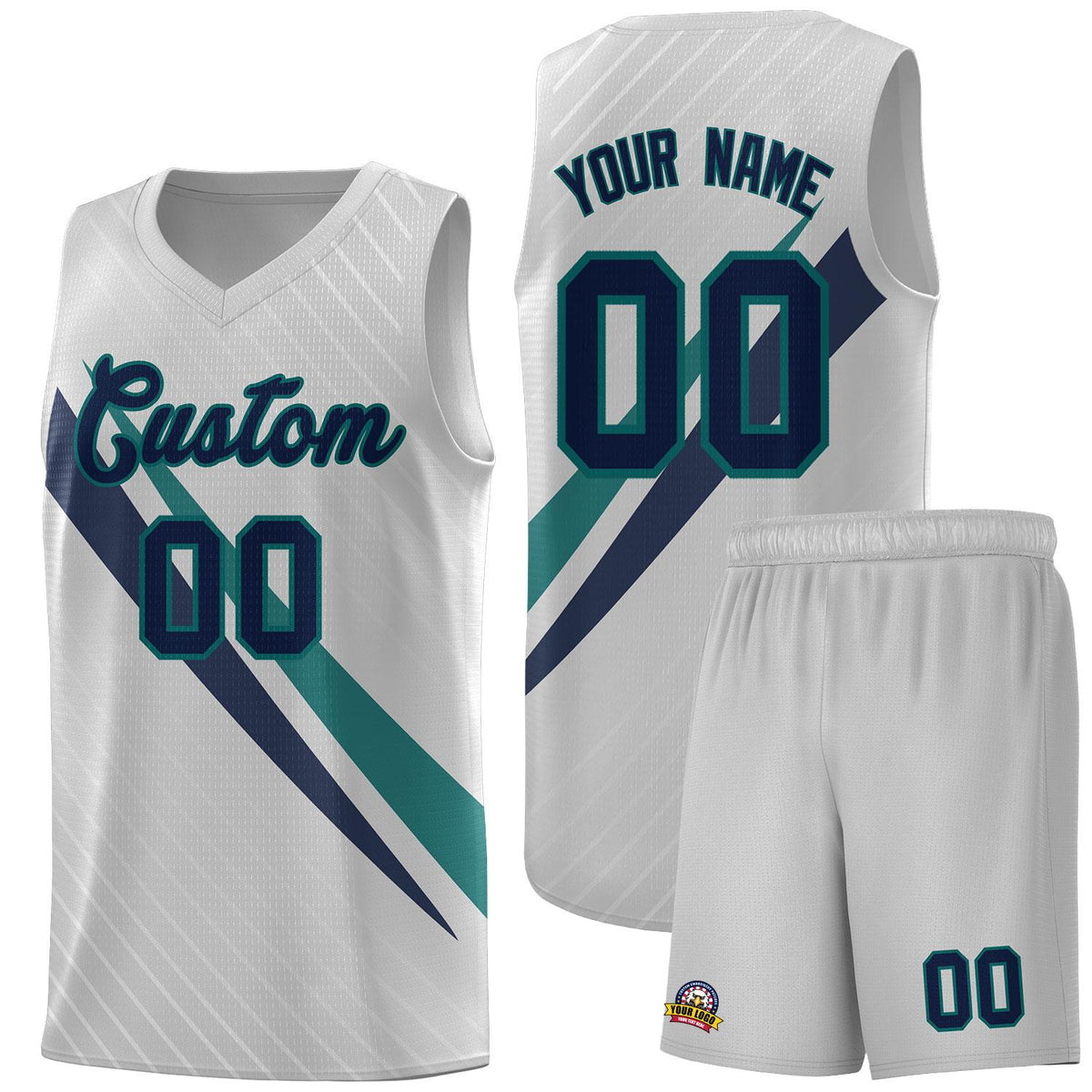 Custom Gray Diagonal Pinstripe Pattern Color Block Sports Uniform Basketball Jersey|KXKSHOP