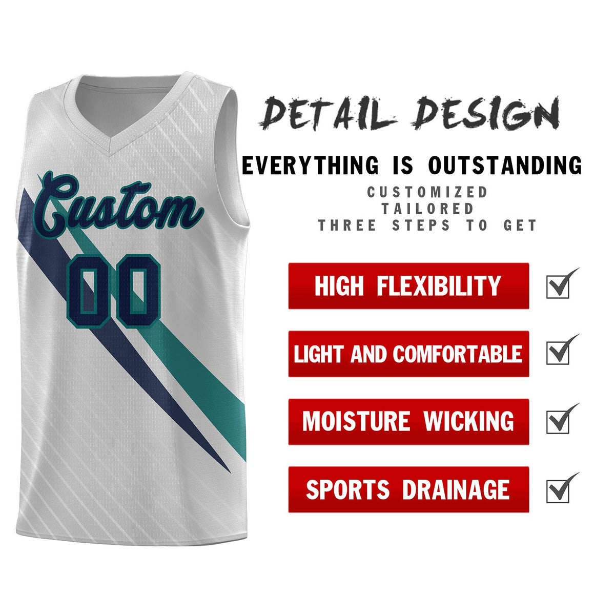 Custom Gray Diagonal Pinstripe Pattern Color Block Sports Uniform Basketball Jersey|KXKSHOP