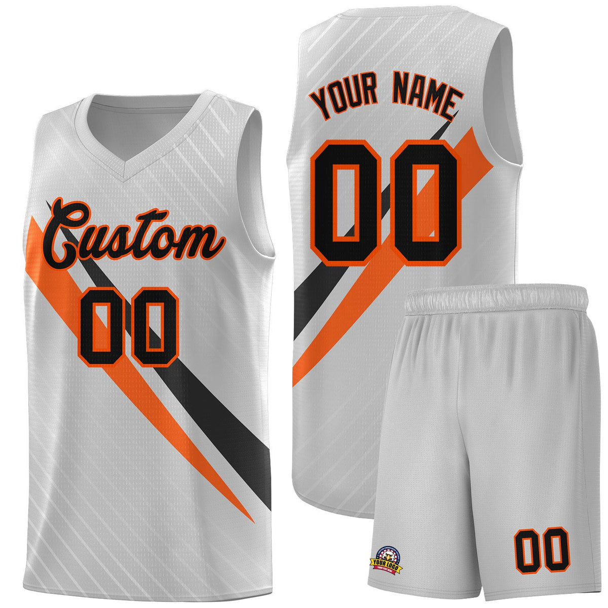 Custom Gray Diagonal Pinstripe Pattern Color Block Sports Uniform Basketball Jersey|KXKSHOP