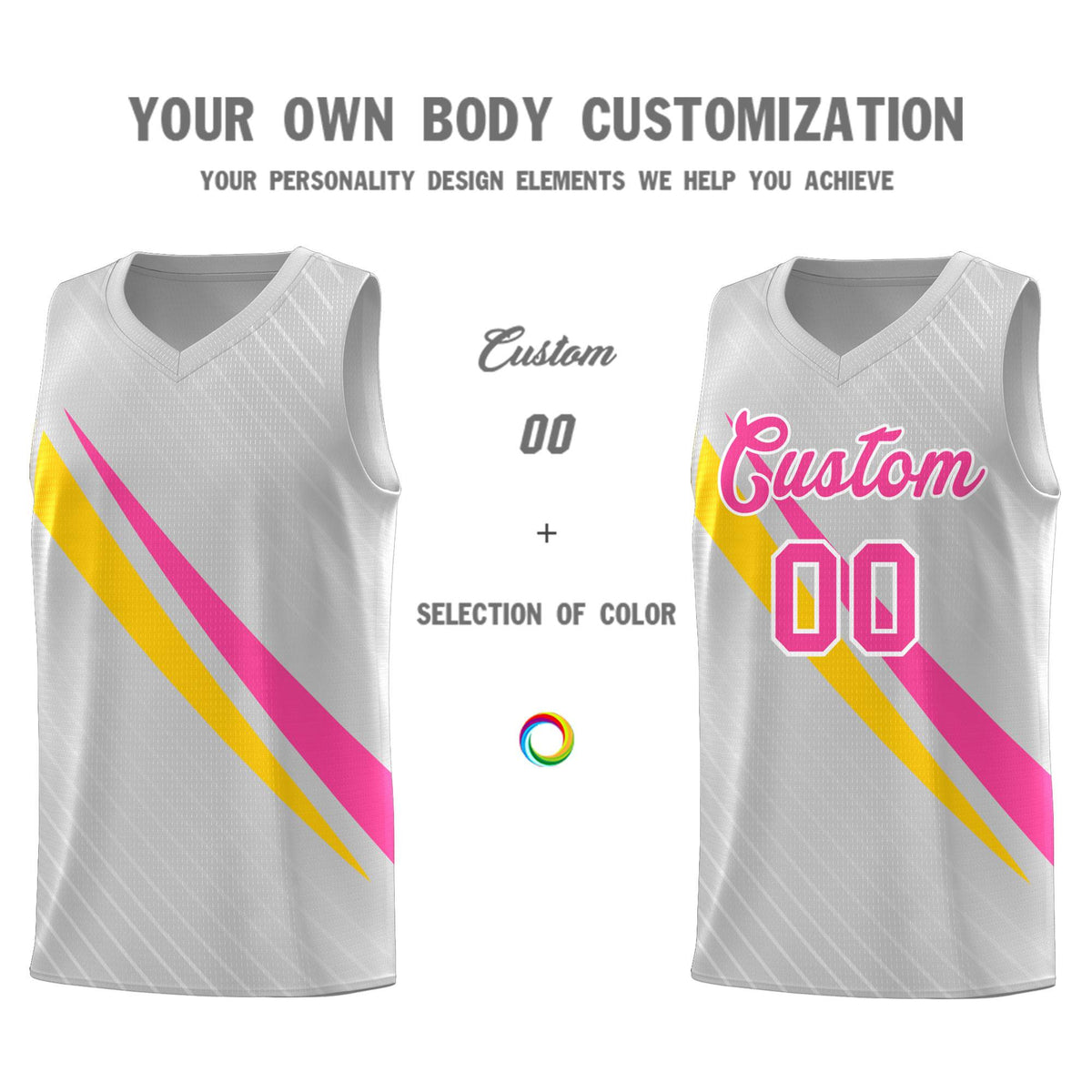 Custom Gray Diagonal Pinstripe Pattern Color Block Sports Uniform Basketball Jersey|KXKSHOP