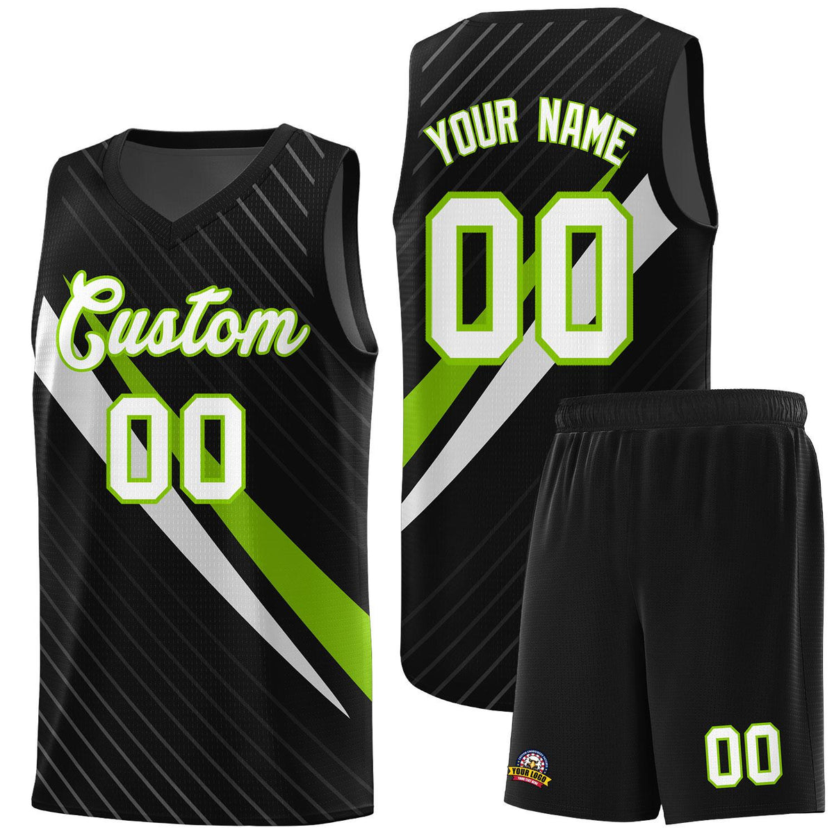 Custom Black Diagonal Pinstripe Pattern Color Block Sports Uniform Basketball Jersey|KXKSHOP