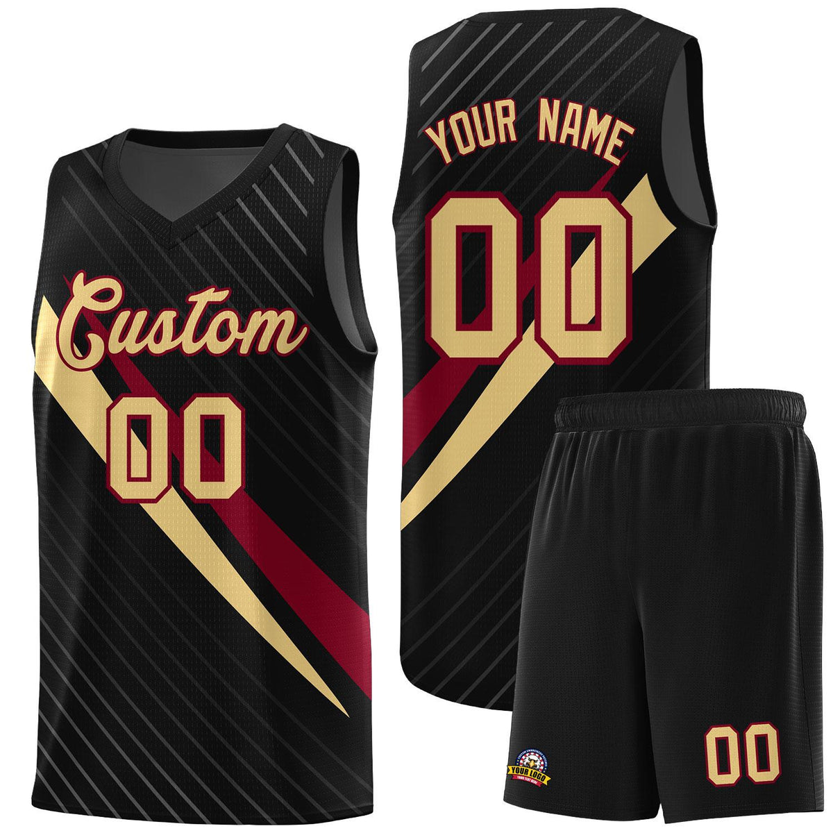 Custom Black Diagonal Pinstripe Pattern Color Block Sports Uniform Basketball Jersey|KXKSHOP