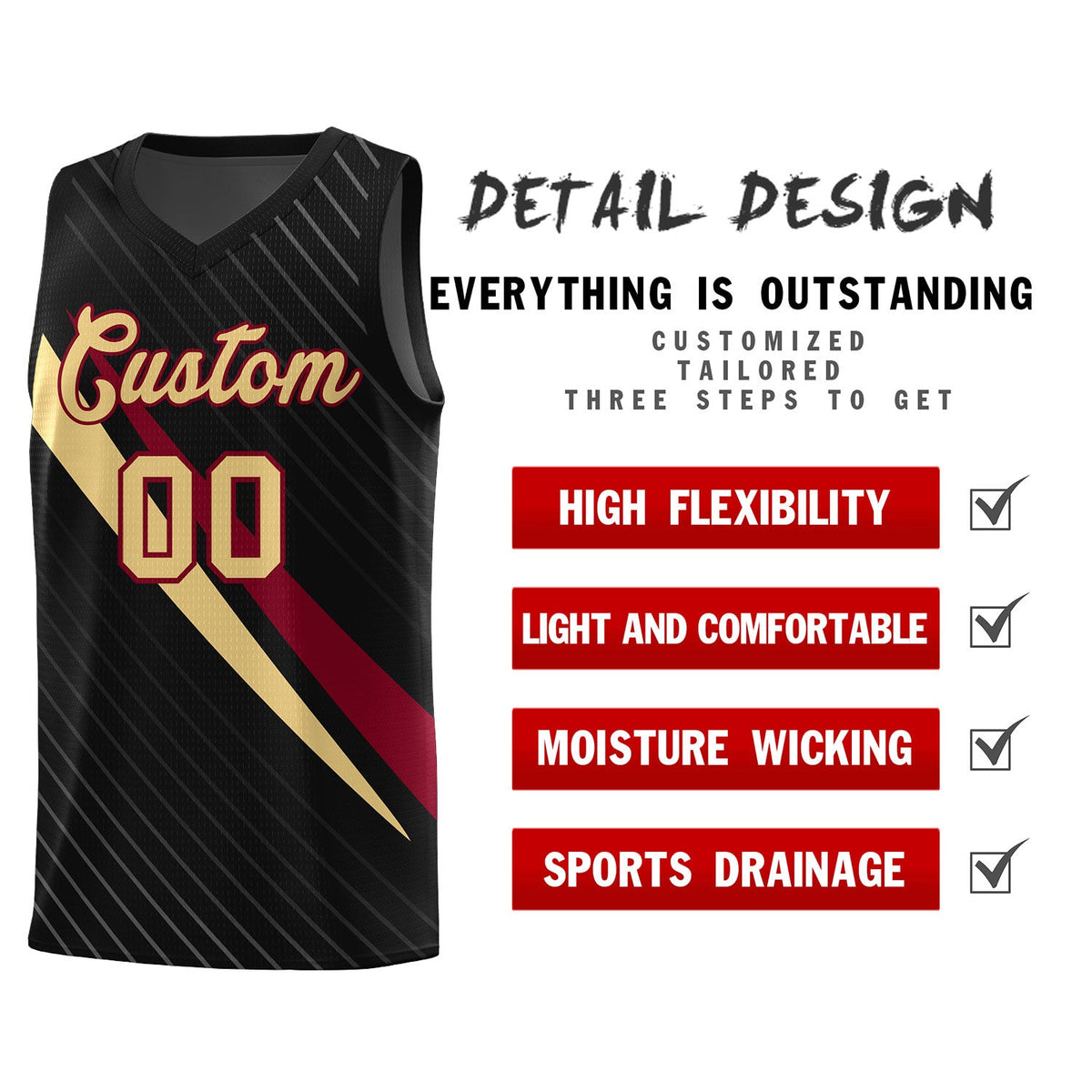 Custom Black Diagonal Pinstripe Pattern Color Block Sports Uniform Basketball Jersey|KXKSHOP