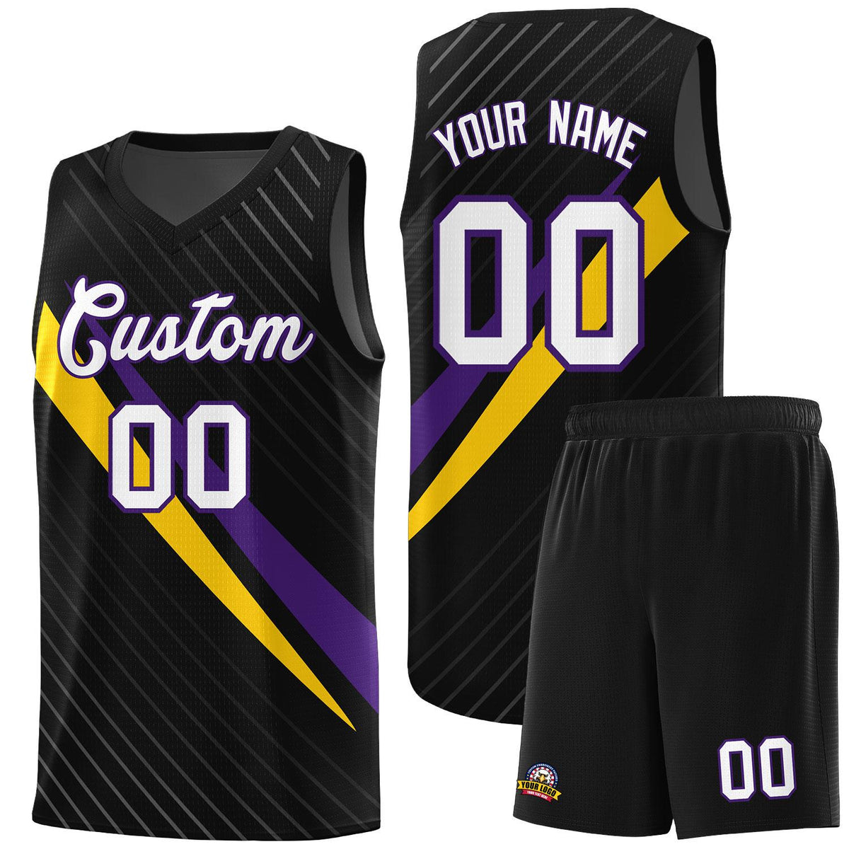 Custom Black Diagonal Pinstripe Pattern Color Block Sports Uniform Basketball Jersey|KXKSHOP