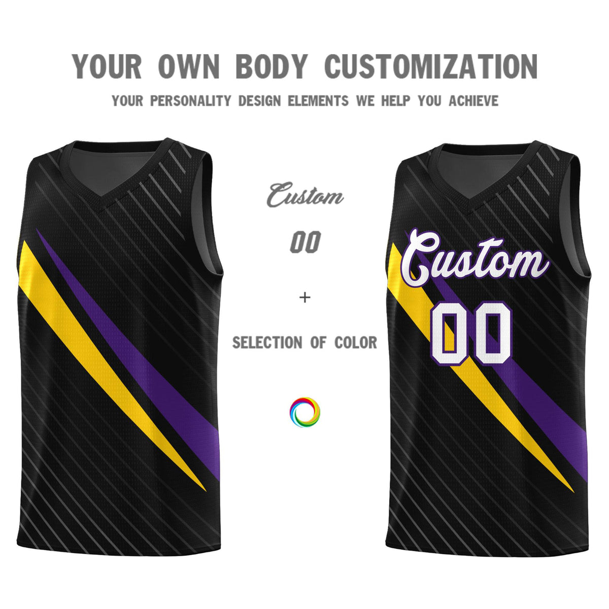 Custom Black Diagonal Pinstripe Pattern Color Block Sports Uniform Basketball Jersey|KXKSHOP