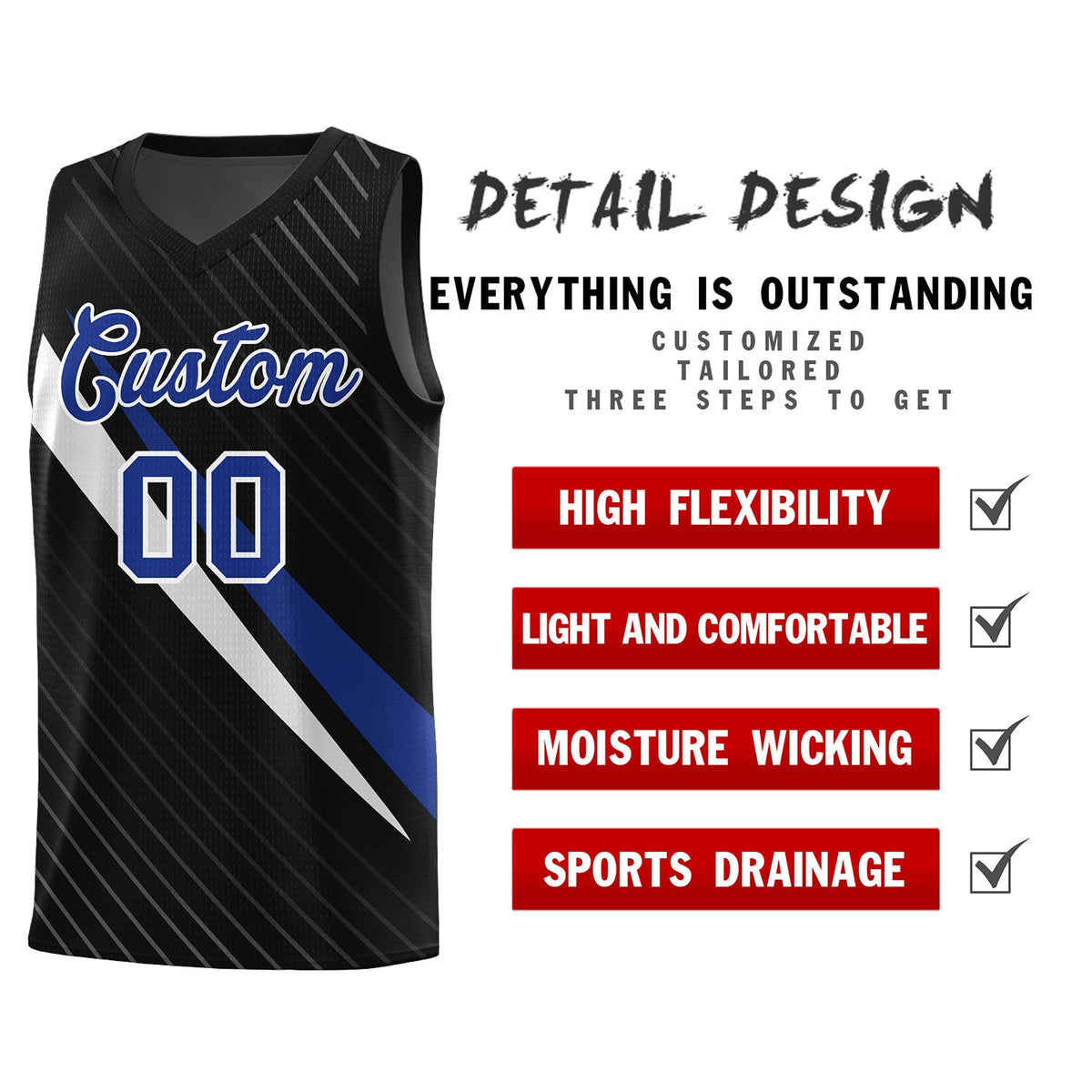 Custom Black Diagonal Pinstripe Pattern Color Block Sports Uniform Basketball Jersey|KXKSHOP