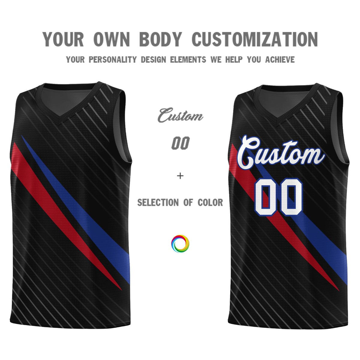 Custom Black Diagonal Pinstripe Pattern Color Block Sports Uniform Basketball Jersey|KXKSHOP