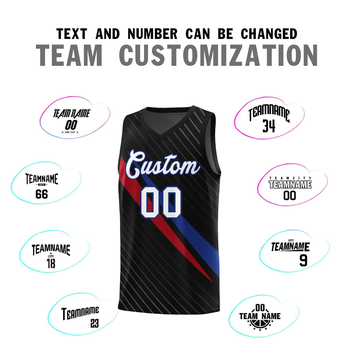 Custom Black Diagonal Pinstripe Pattern Color Block Sports Uniform Basketball Jersey|KXKSHOP