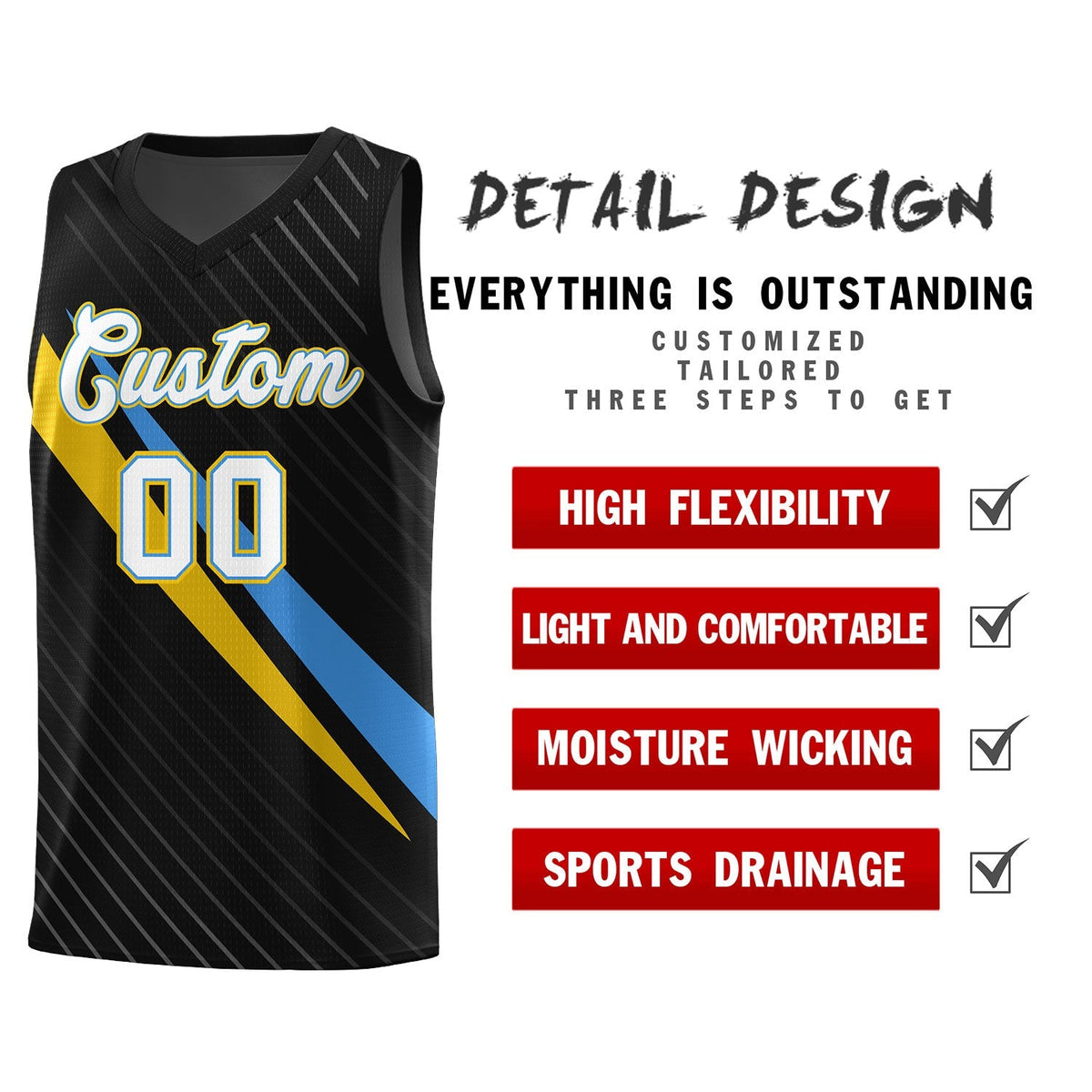 Custom Black Diagonal Pinstripe Pattern Color Block Sports Uniform Basketball Jersey|KXKSHOP