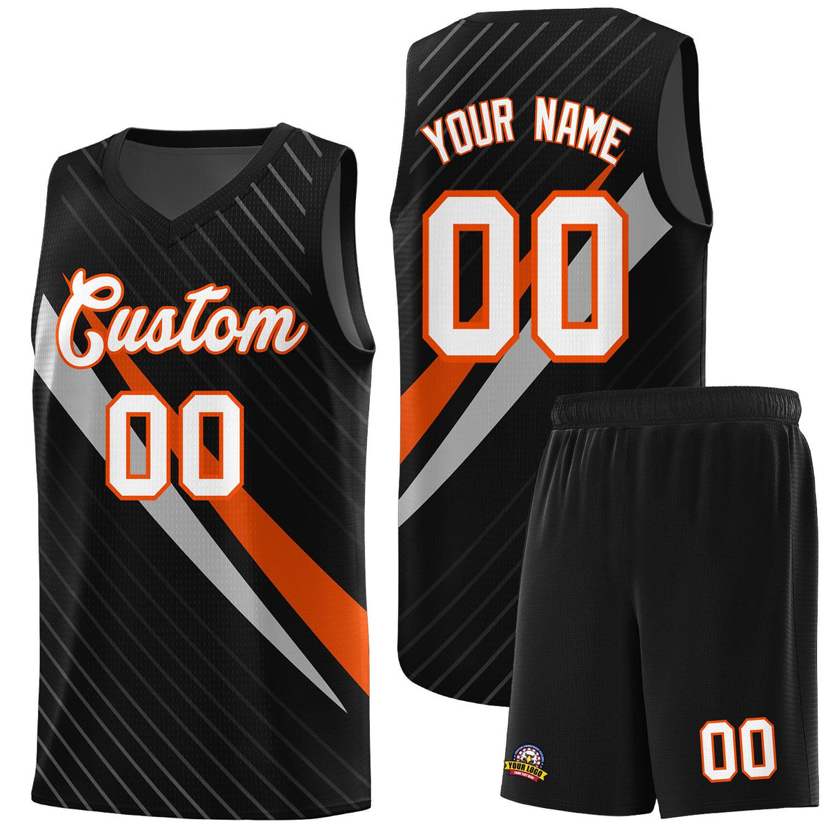 Custom Black Diagonal Pinstripe Pattern Color Block Sports Uniform Basketball Jersey|KXKSHOP