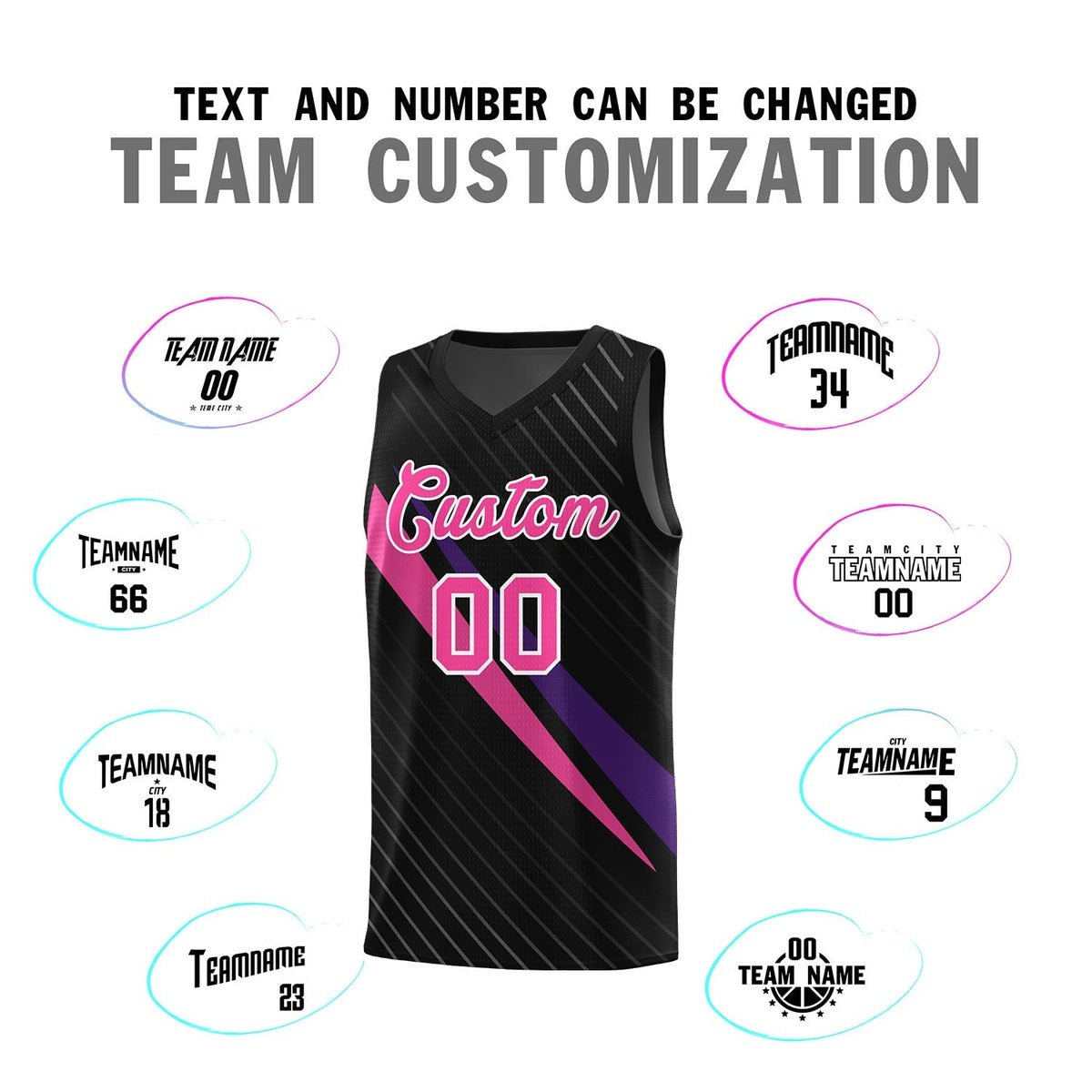 Custom Black Diagonal Pinstripe Pattern Color Block Sports Uniform Basketball Jersey|KXKSHOP
