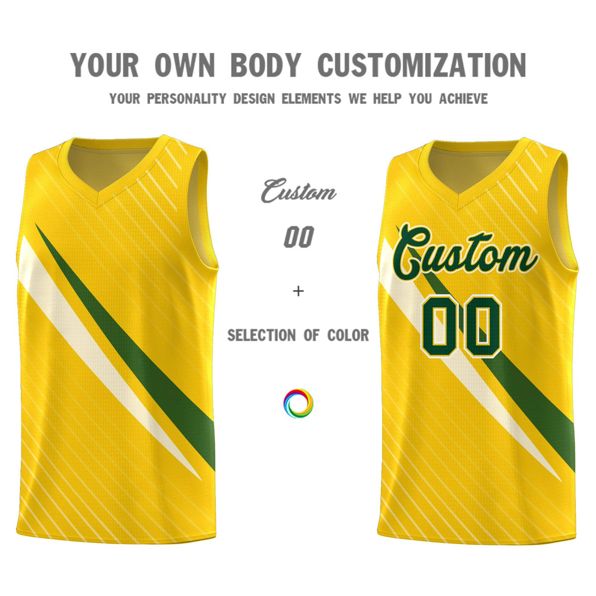 Custom Gold Diagonal Pinstripe Pattern Color Block Sports Uniform Basketball Jersey|KXKSHOP