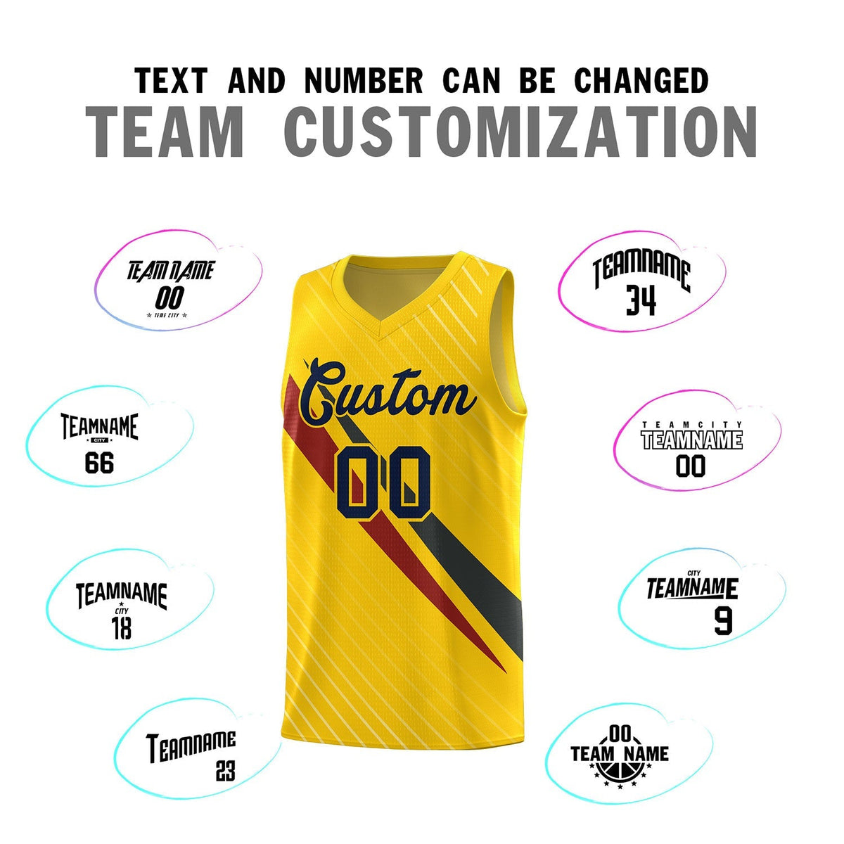 Custom Gold Diagonal Pinstripe Pattern Color Block Sports Uniform Basketball Jersey|KXKSHOP