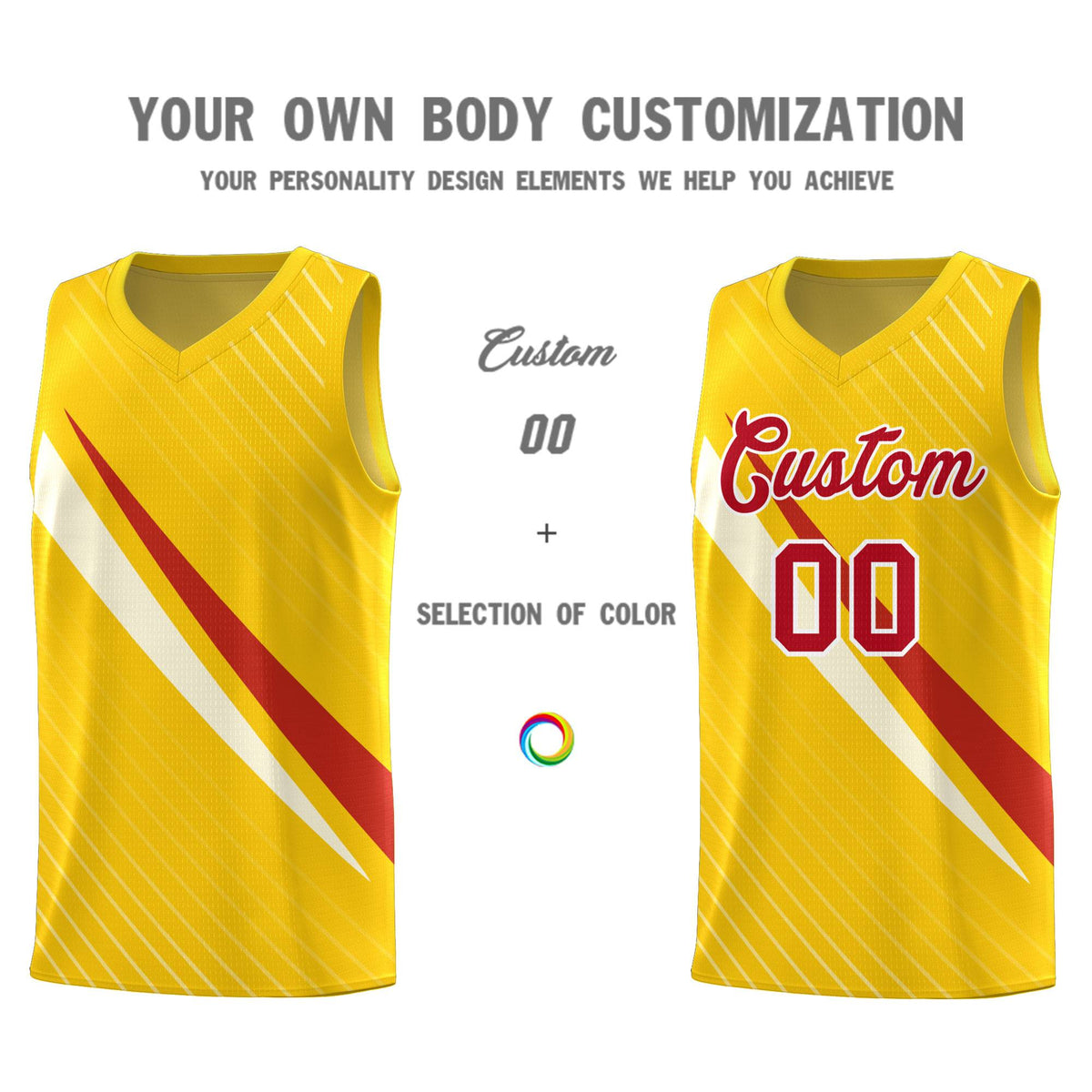 Custom Gold Diagonal Pinstripe Pattern Color Block Sports Uniform Basketball Jersey|KXKSHOP