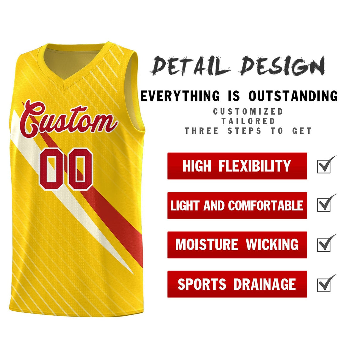 Custom Gold Diagonal Pinstripe Pattern Color Block Sports Uniform Basketball Jersey|KXKSHOP