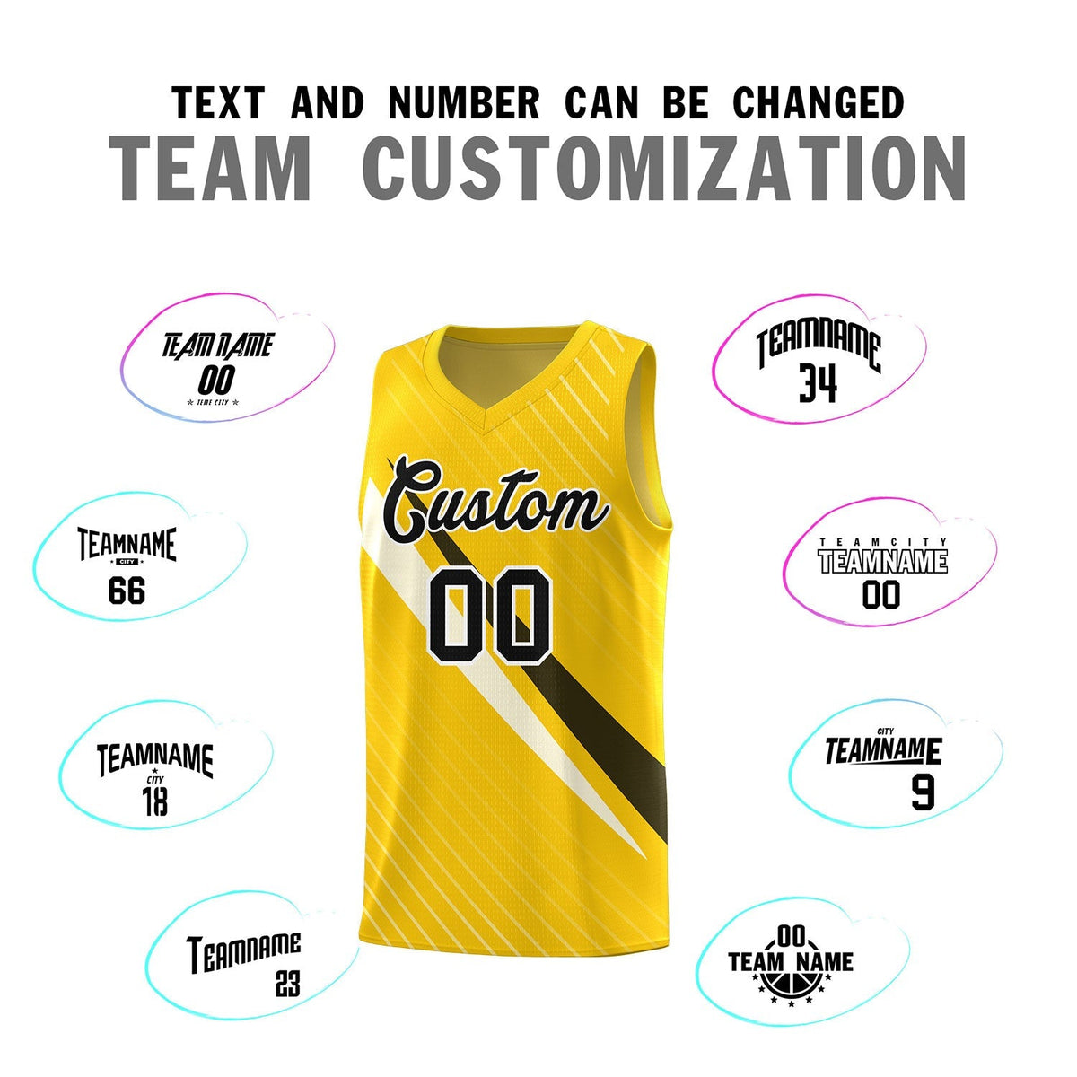 Custom Gold Diagonal Pinstripe Pattern Color Block Sports Uniform Basketball Jersey|KXKSHOP