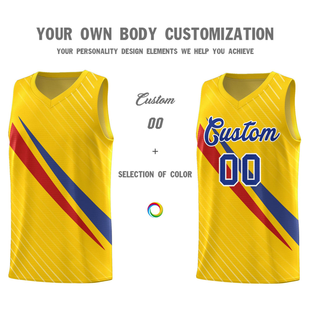 Custom Gold Diagonal Pinstripe Pattern Color Block Sports Uniform Basketball Jersey|KXKSHOP