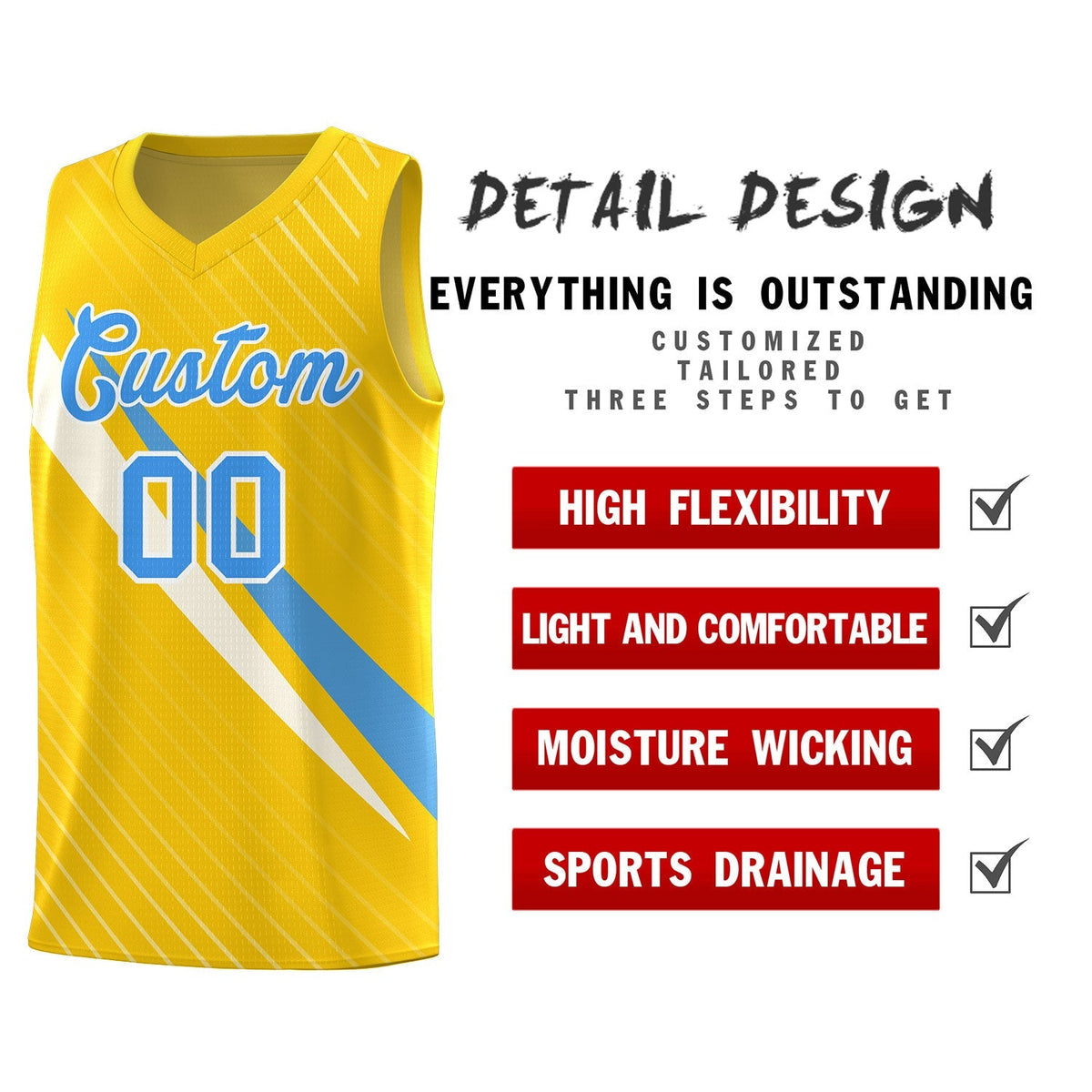 Custom Gold Diagonal Pinstripe Pattern Color Block Sports Uniform Basketball Jersey|KXKSHOP