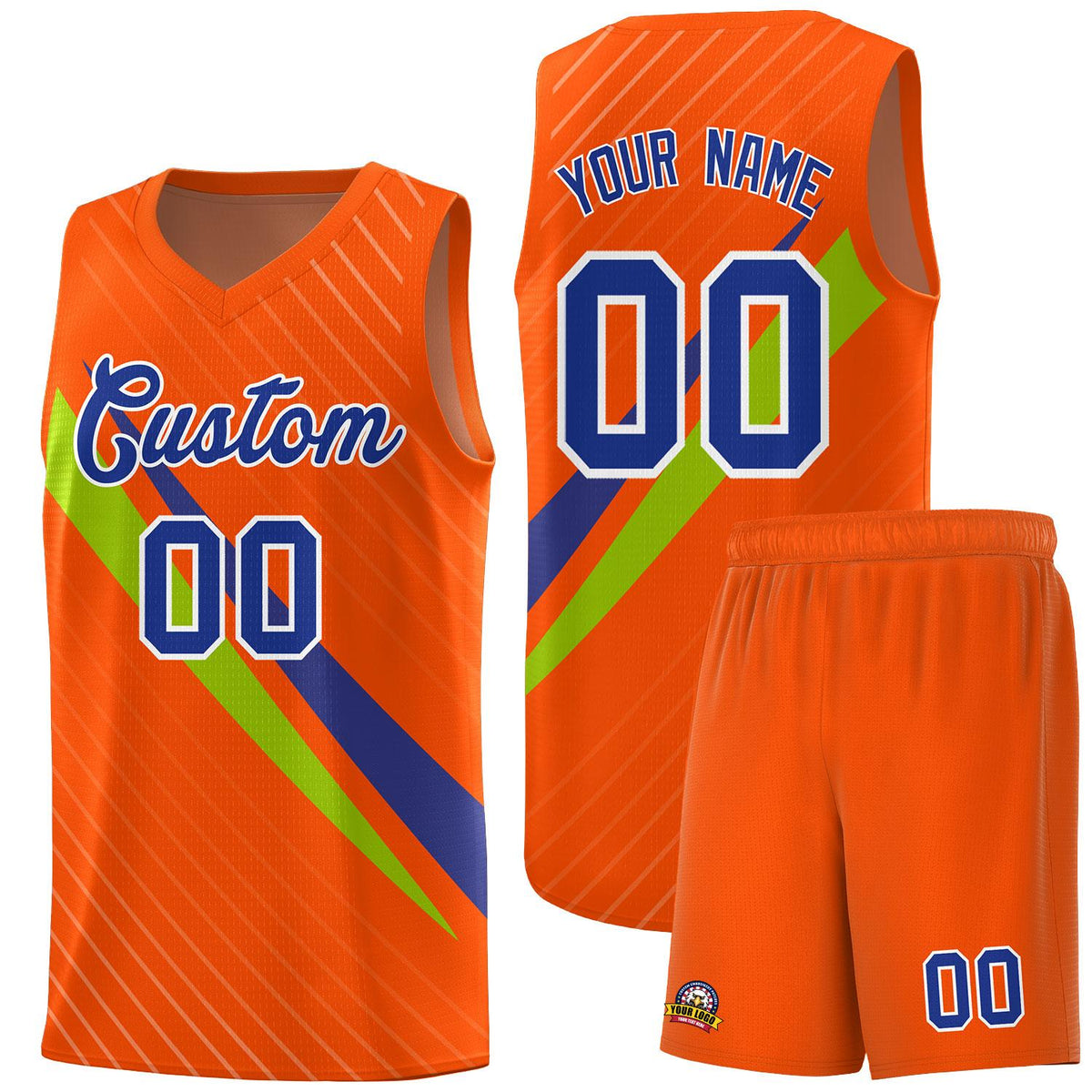 Custom Orange Diagonal Pinstripe Pattern Color Block Sports Uniform Basketball Jersey|KXKSHOP