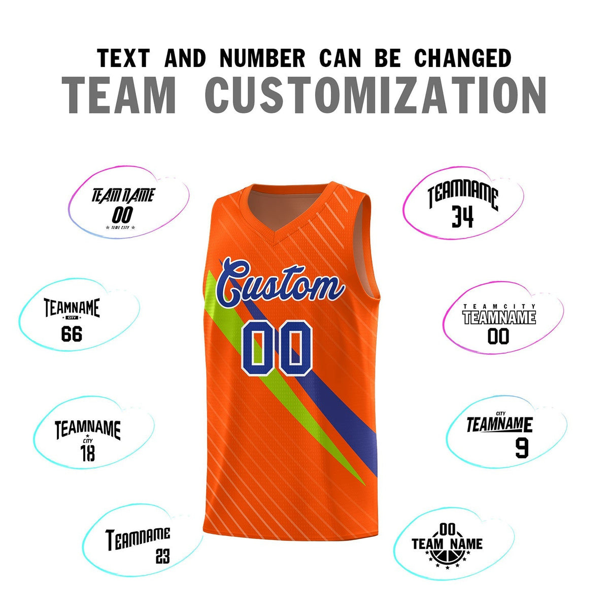 Custom Orange Diagonal Pinstripe Pattern Color Block Sports Uniform Basketball Jersey|KXKSHOP