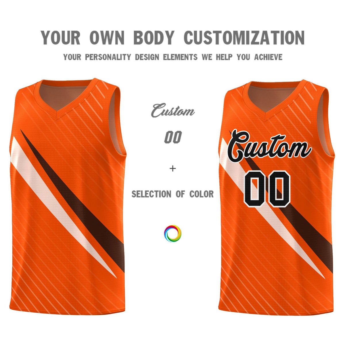 Custom Orange Diagonal Pinstripe Pattern Color Block Sports Uniform Basketball Jersey|KXKSHOP