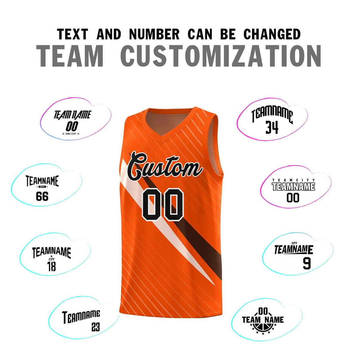 Custom Orange Diagonal Pinstripe Pattern Color Block Sports Uniform Basketball Jersey|KXKSHOP