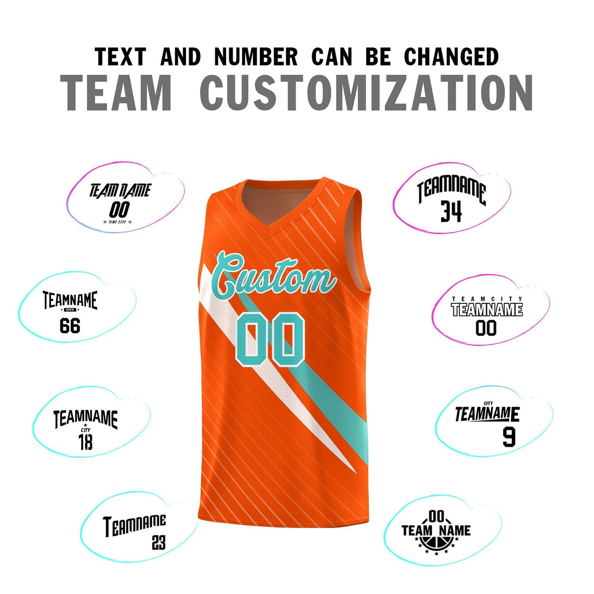 Custom Orange Diagonal Pinstripe Pattern Color Block Sports Uniform Basketball Jersey|KXKSHOP