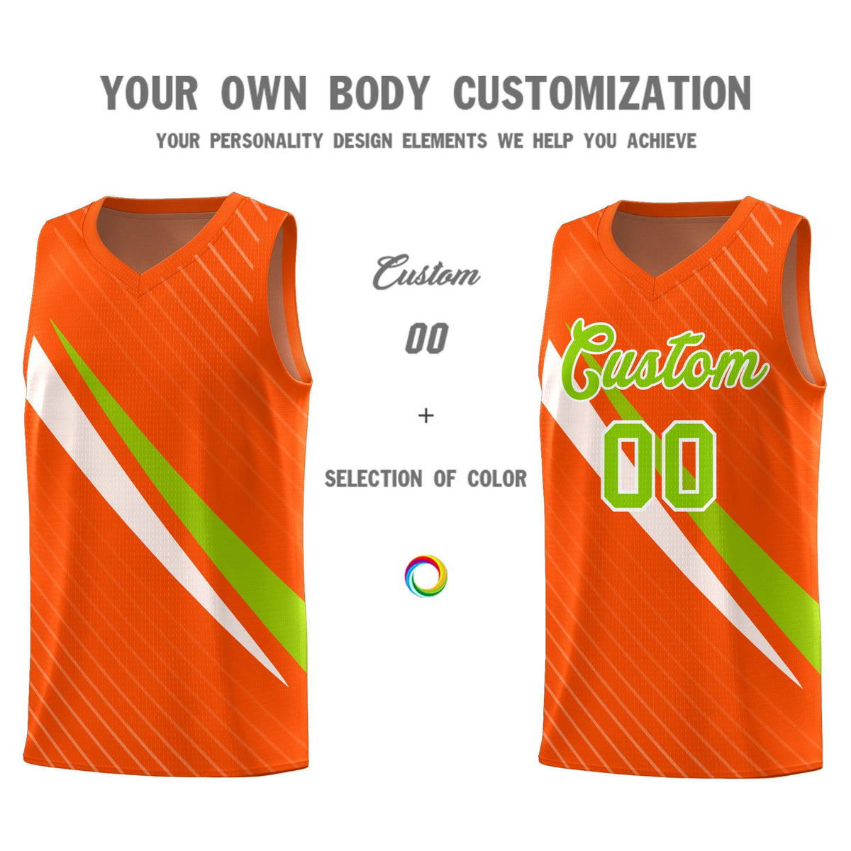Custom Orange Diagonal Pinstripe Pattern Color Block Sports Uniform Basketball Jersey|KXKSHOP