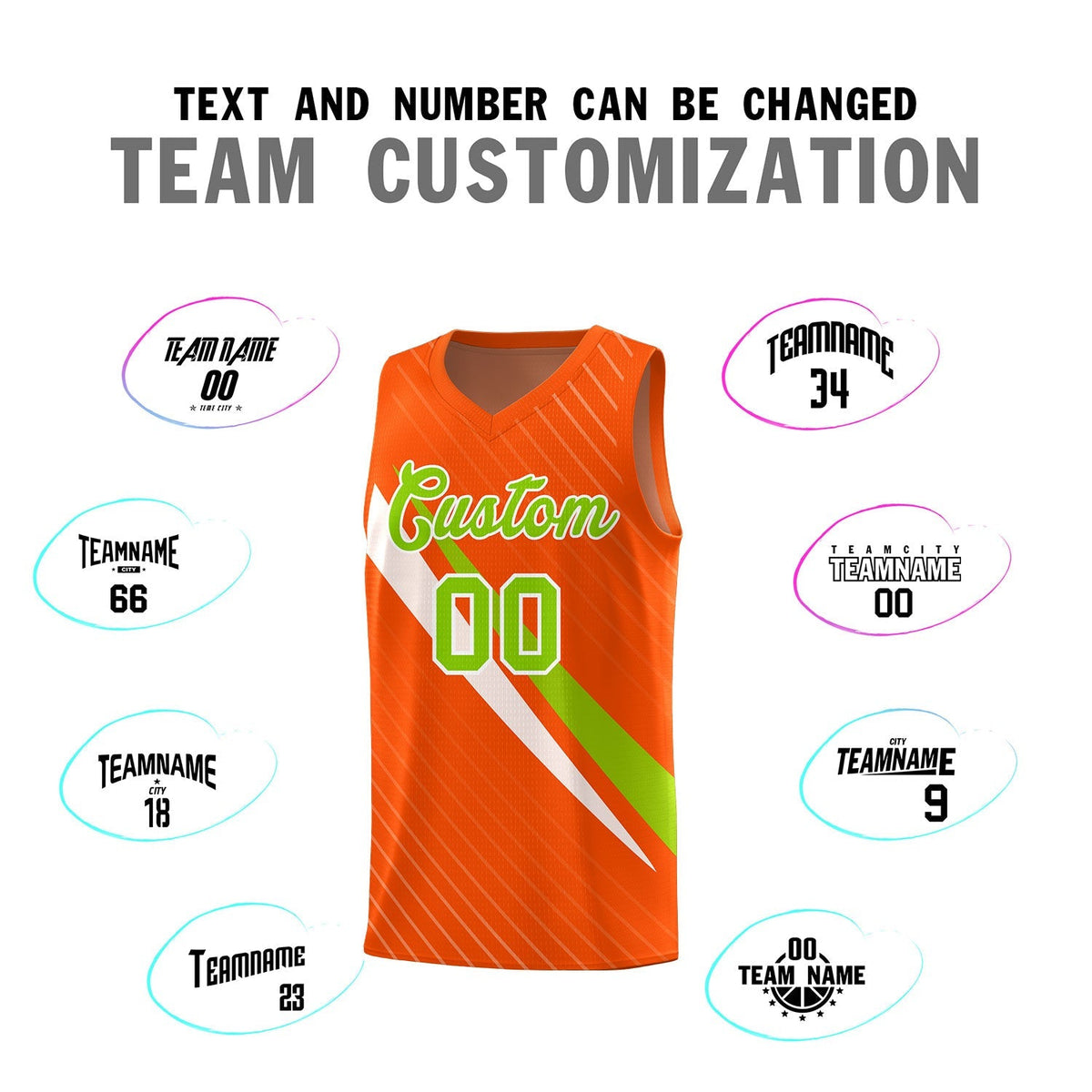 Custom Orange Diagonal Pinstripe Pattern Color Block Sports Uniform Basketball Jersey|KXKSHOP