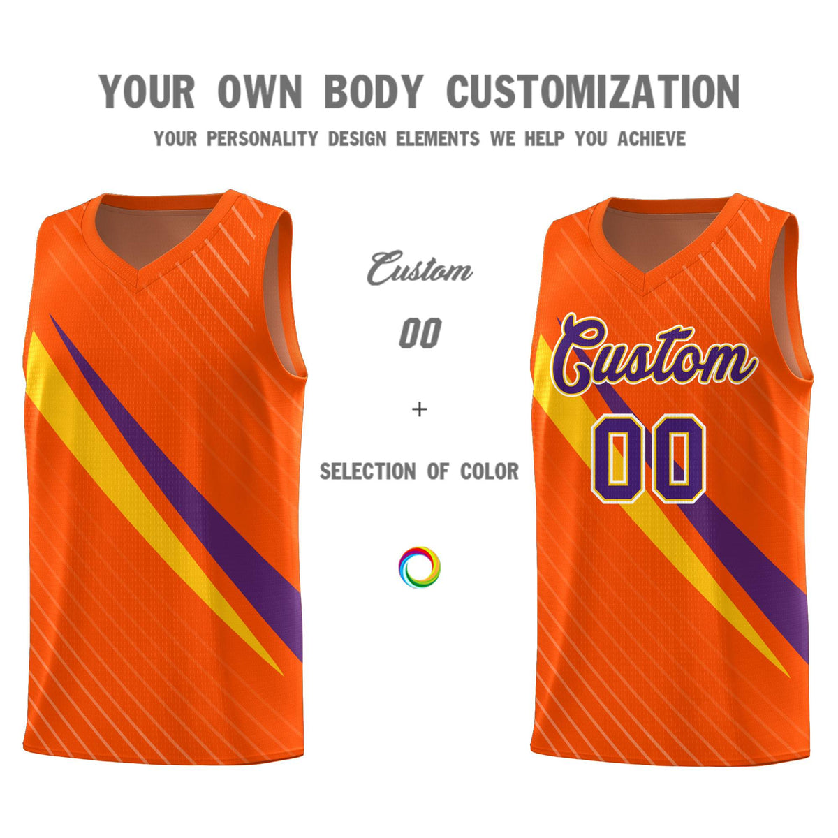 Custom Orange Diagonal Pinstripe Pattern Color Block Sports Uniform Basketball Jersey|KXKSHOP