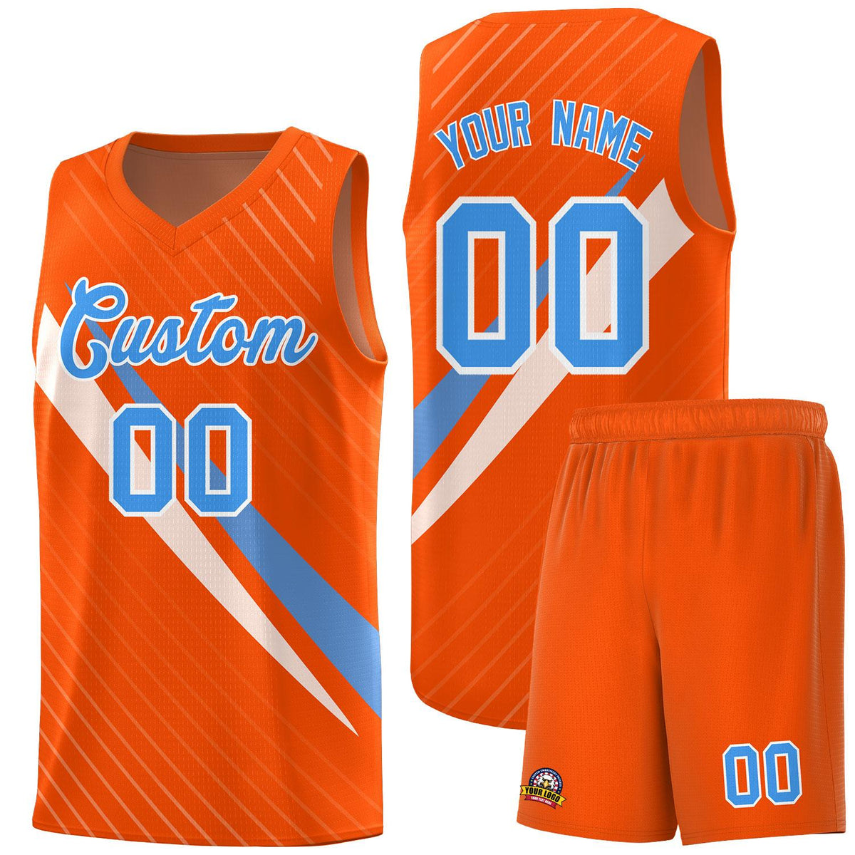 Custom Orange Diagonal Pinstripe Pattern Color Block Sports Uniform Basketball Jersey|KXKSHOP